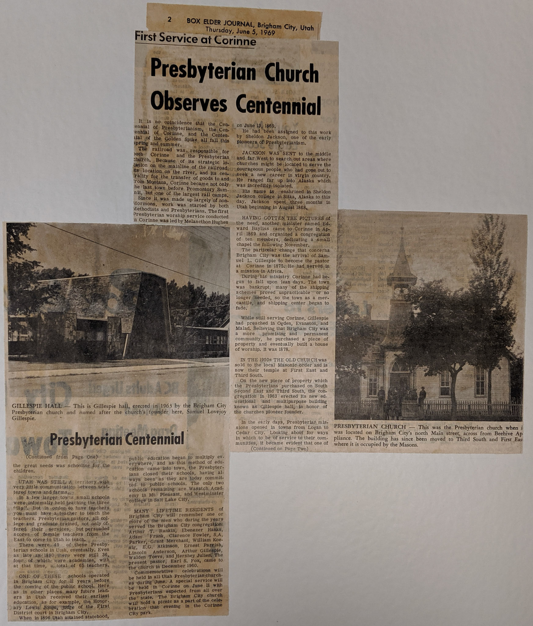 Corinne, Utah, Presbyterian Church Centennial, 1969