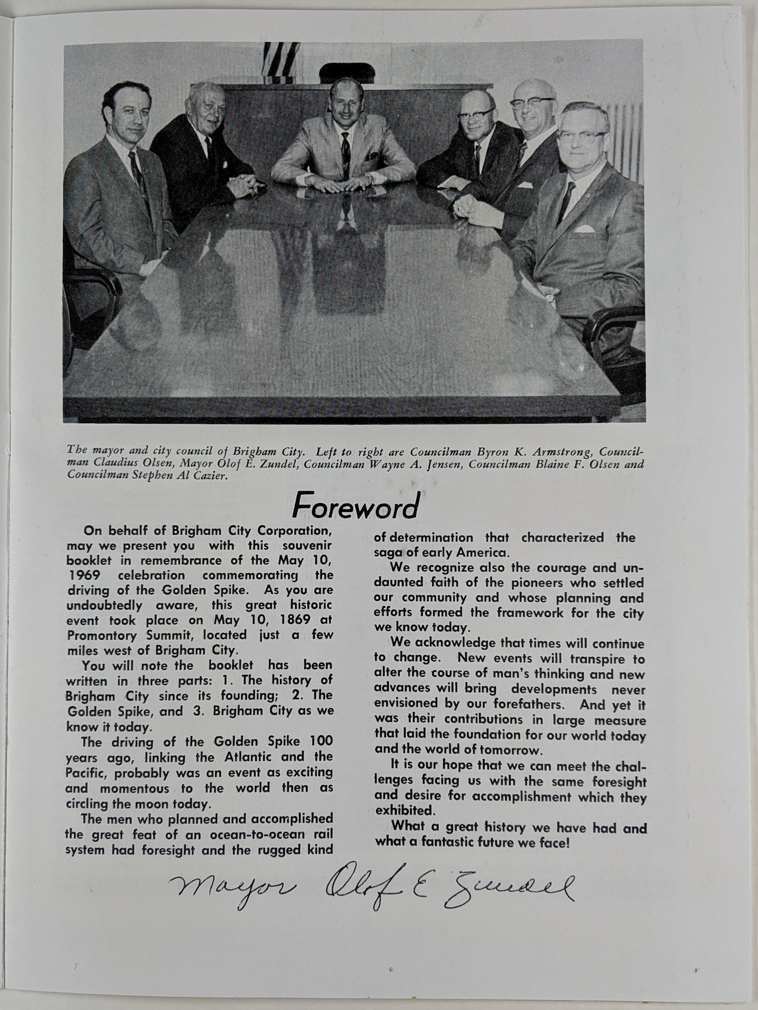 Brigham City, Golden Spike Headquarters brochure, 1969. Bernice Gibbs Anderson Collection, NPS