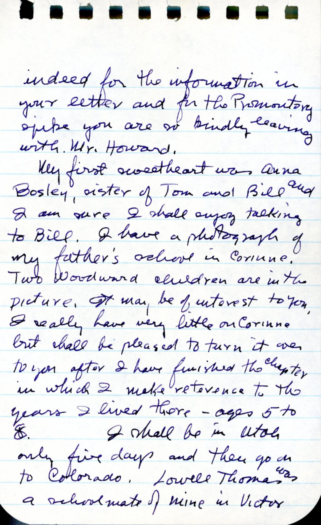 Letter from Clyde Eddy, July 13, 1952, page 2. Bernice Gibbs Anderson Collection, NPS