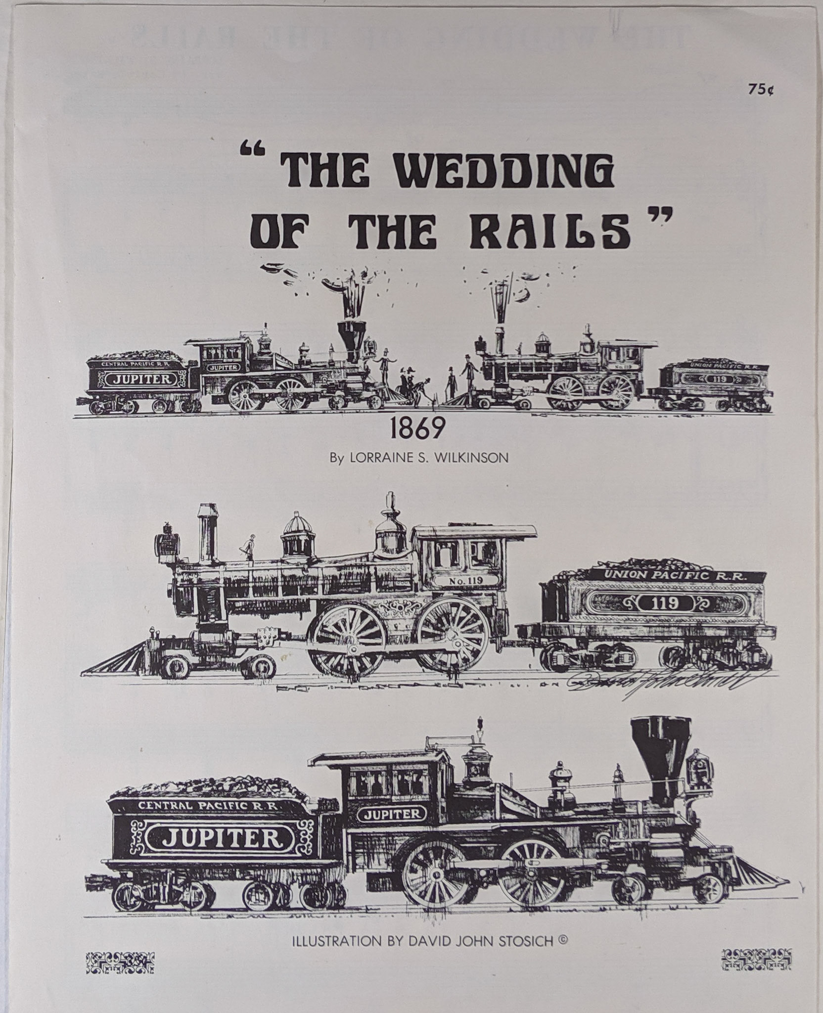 "The Wedding of the Rails" sheet music cover by Lorraine S. Wilkinson, 1967, Bernice Gibbs Anderson, Golden Spike NHP, NPS