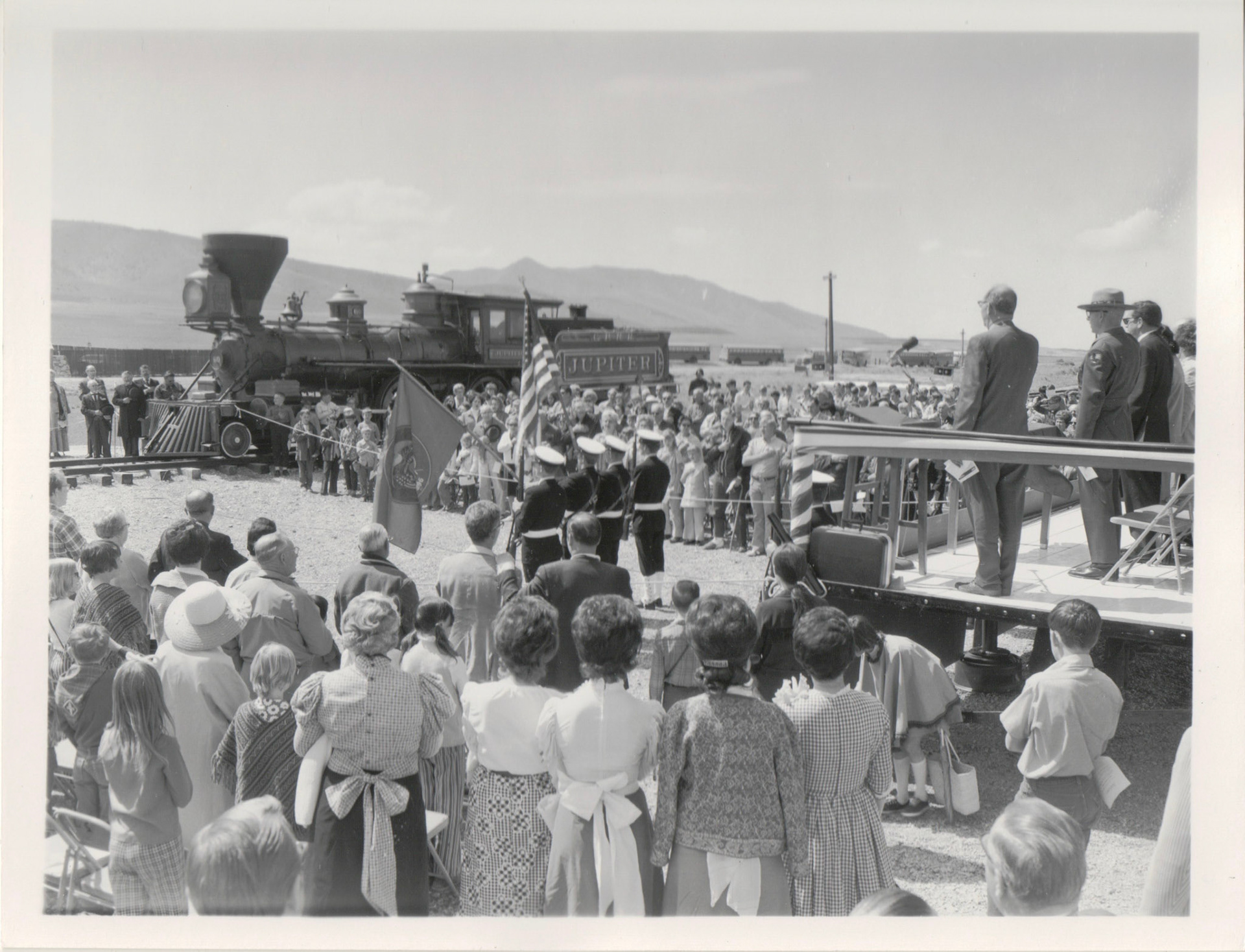 Golden Spike Anniversary May 10,1970 Commemoration, Promontory Summit, Utah. Bernice Gibbs Anderson Collection, NPS