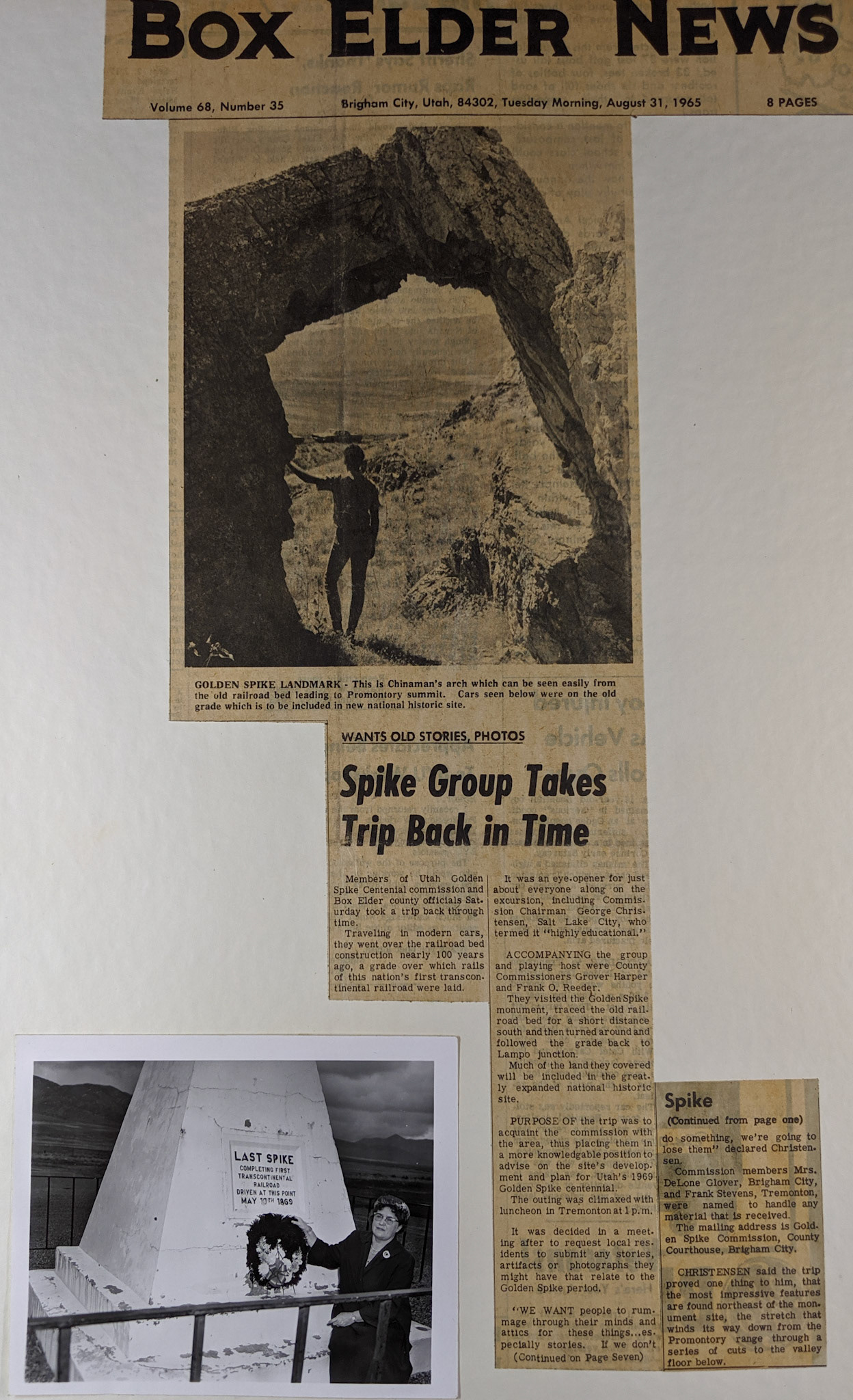 Spike Centennial Commission tour, Aug. 31, 1965. Bernice Gibbs Anderson Collection, NPS