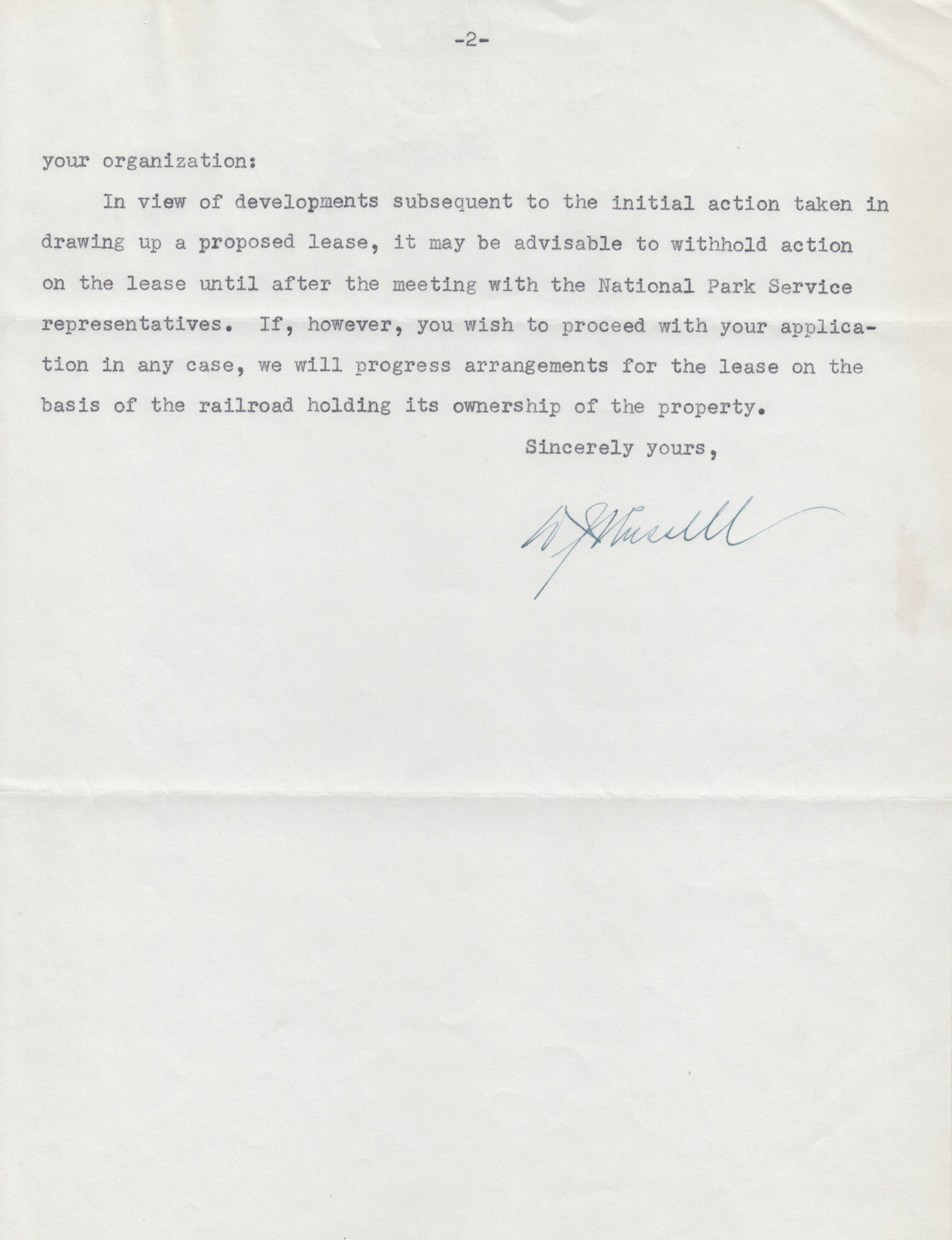 Letter from Russell, Dec. 3, 1954, page 2. Bernice Gibbs Anderson Collection, NPS