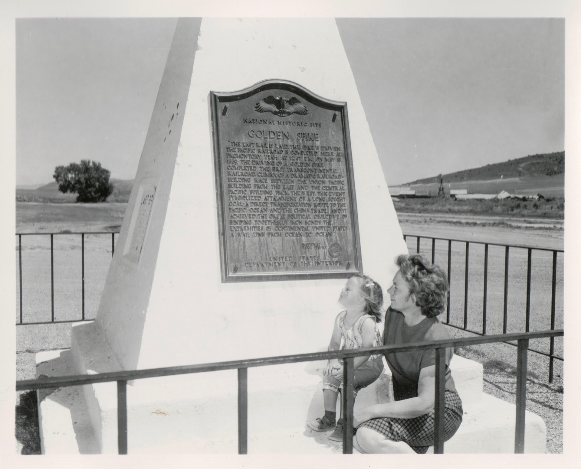 Hannah Brown with her daughter, 1961, photo taken by Bernice Gibbs Anderson, Golden Spike Site, Promontory Summit, Utah, USA
