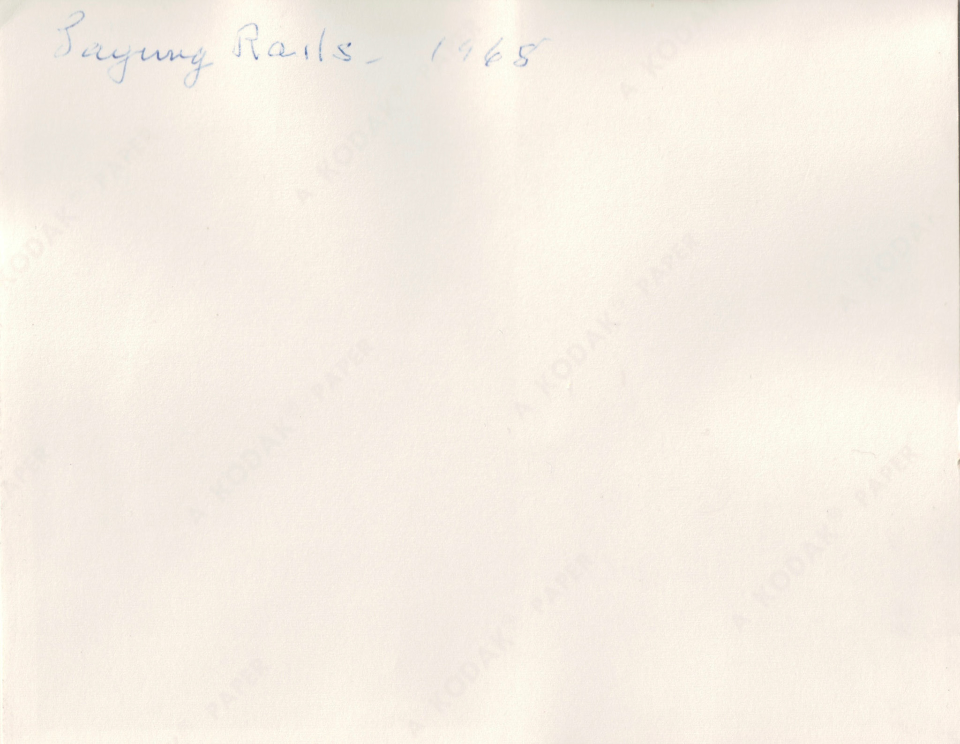 Caption for Laying Rails, 1968, Photo. Golden Spike Site, Promontory Summit, Utah, USA. Bernice Gibbs Anderson Collection, NPS