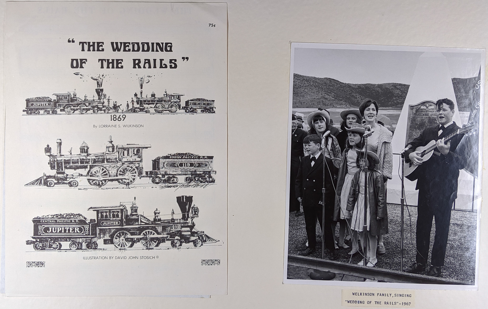 "The Wedding of the Rails" song by Lorraine S. Wilkinson, 1967, scrapbook page, Bernice Gibbs Anderson, Golden Spike NHP, NPS