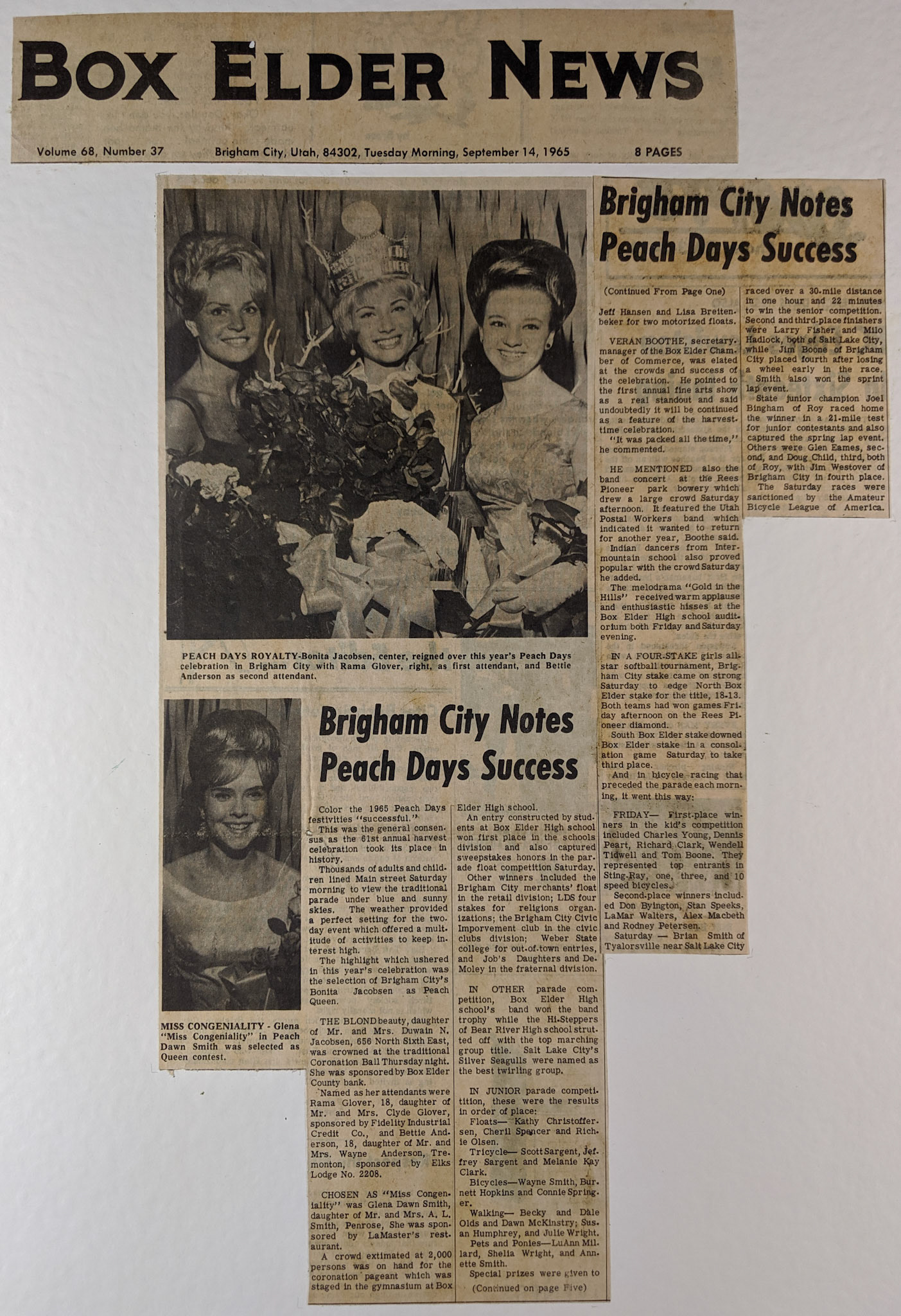 Brigham City Peach Days, Sep. 14, 1965. Bernice Gibbs Anderson Collection, NPS