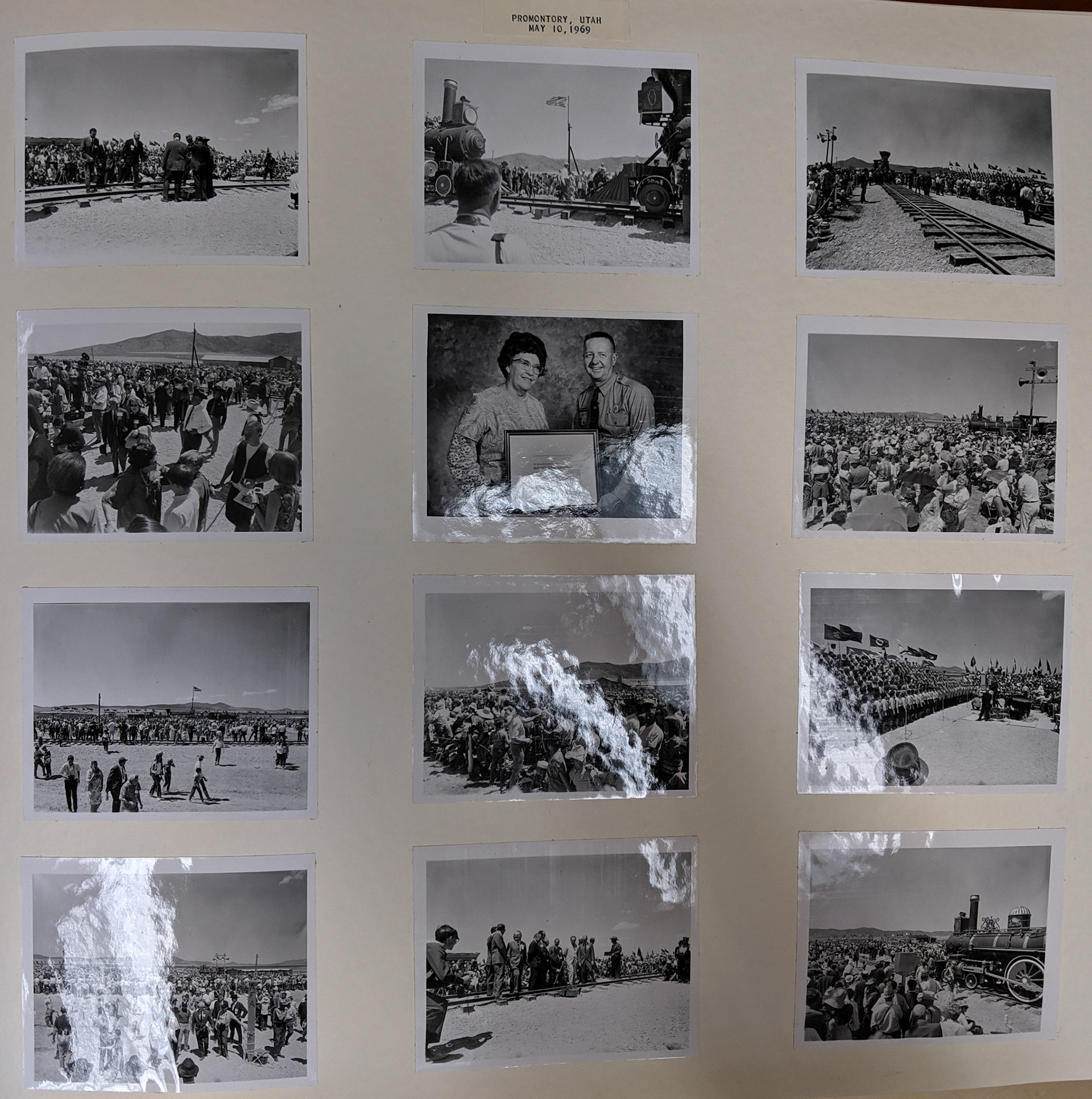 Photo page, Golden Spike Centennial, May 10, 1969, Bernice Gibbs Anderson Collection, NPS