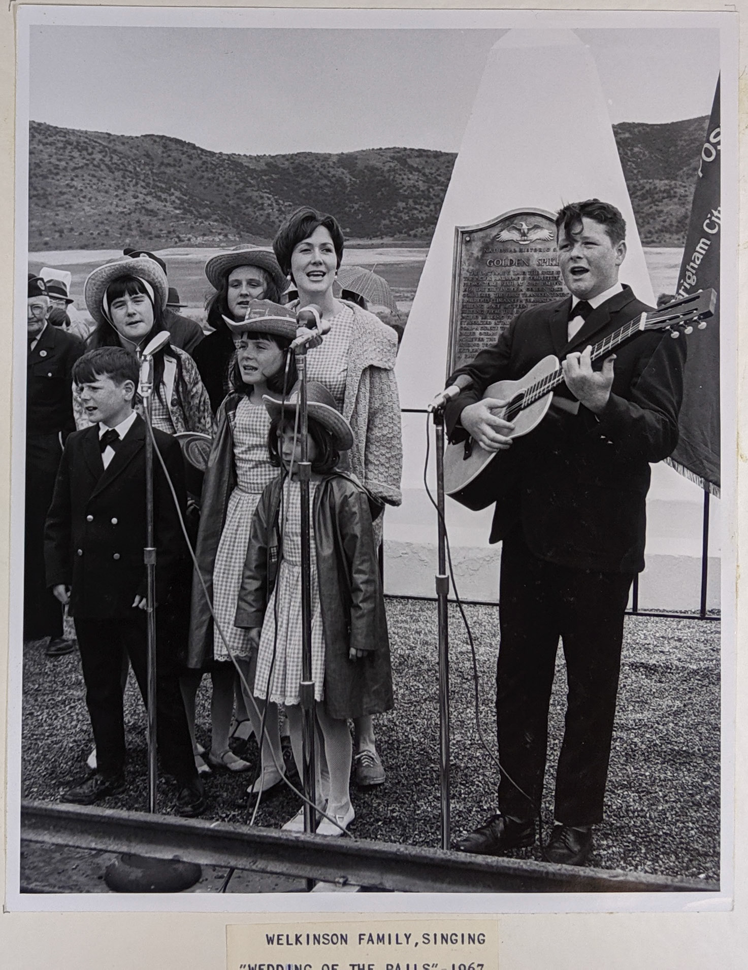 Wilkinson family singing "The Wedding of the Rails," May 10. 1967, Bernice Gibbs Anderson Collection, Golden Spike NHP, NPS