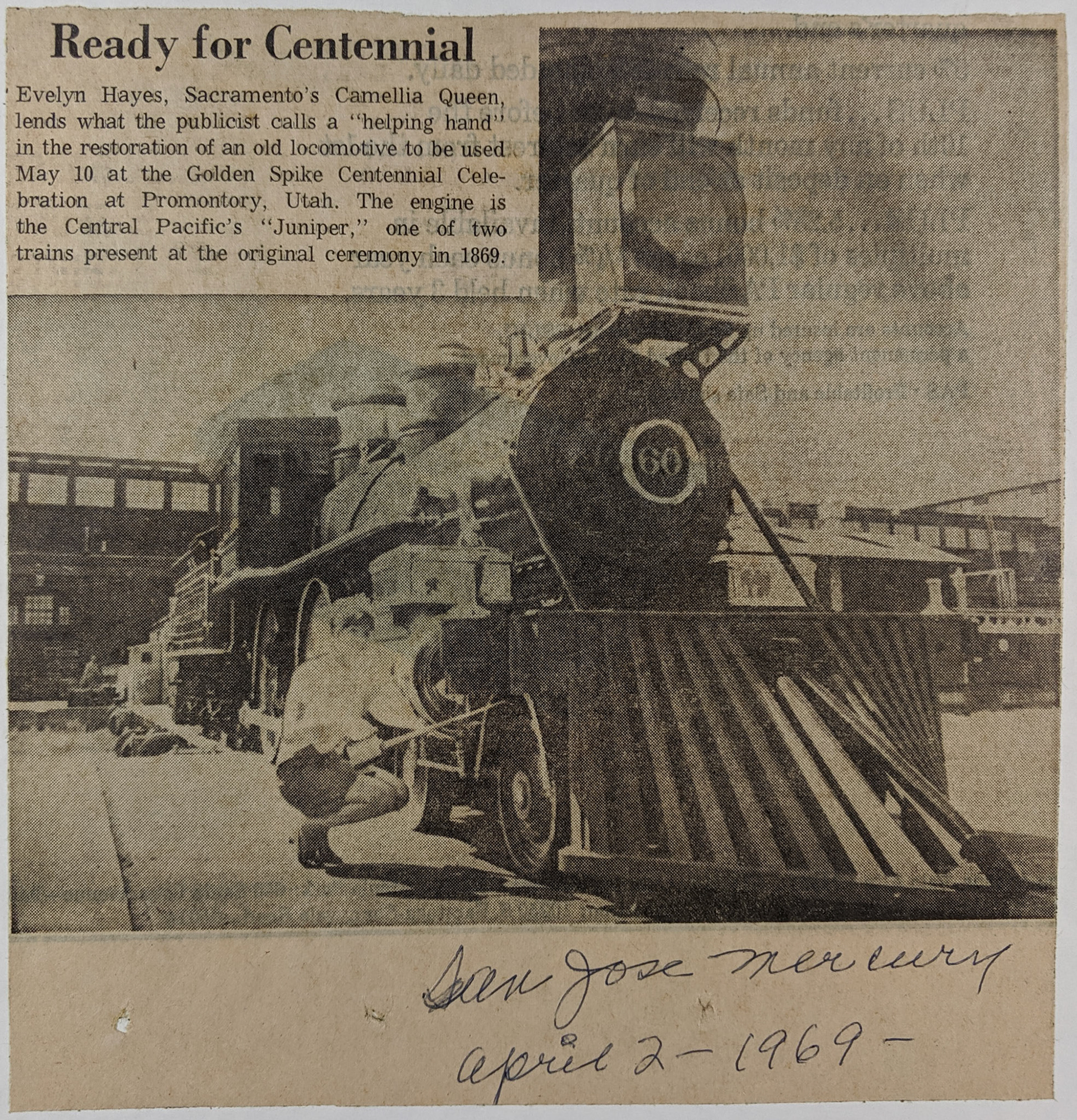 Szn Jose Mercury, April 2, 1969. Bernice Gibbs Anderson Collection, NPS