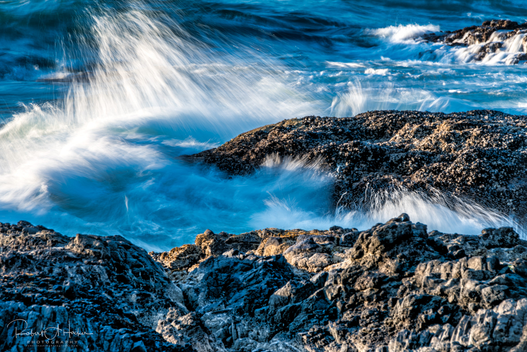 Sunset surf near Thor's Well, Cape Perpetua, Waldport, Oregon