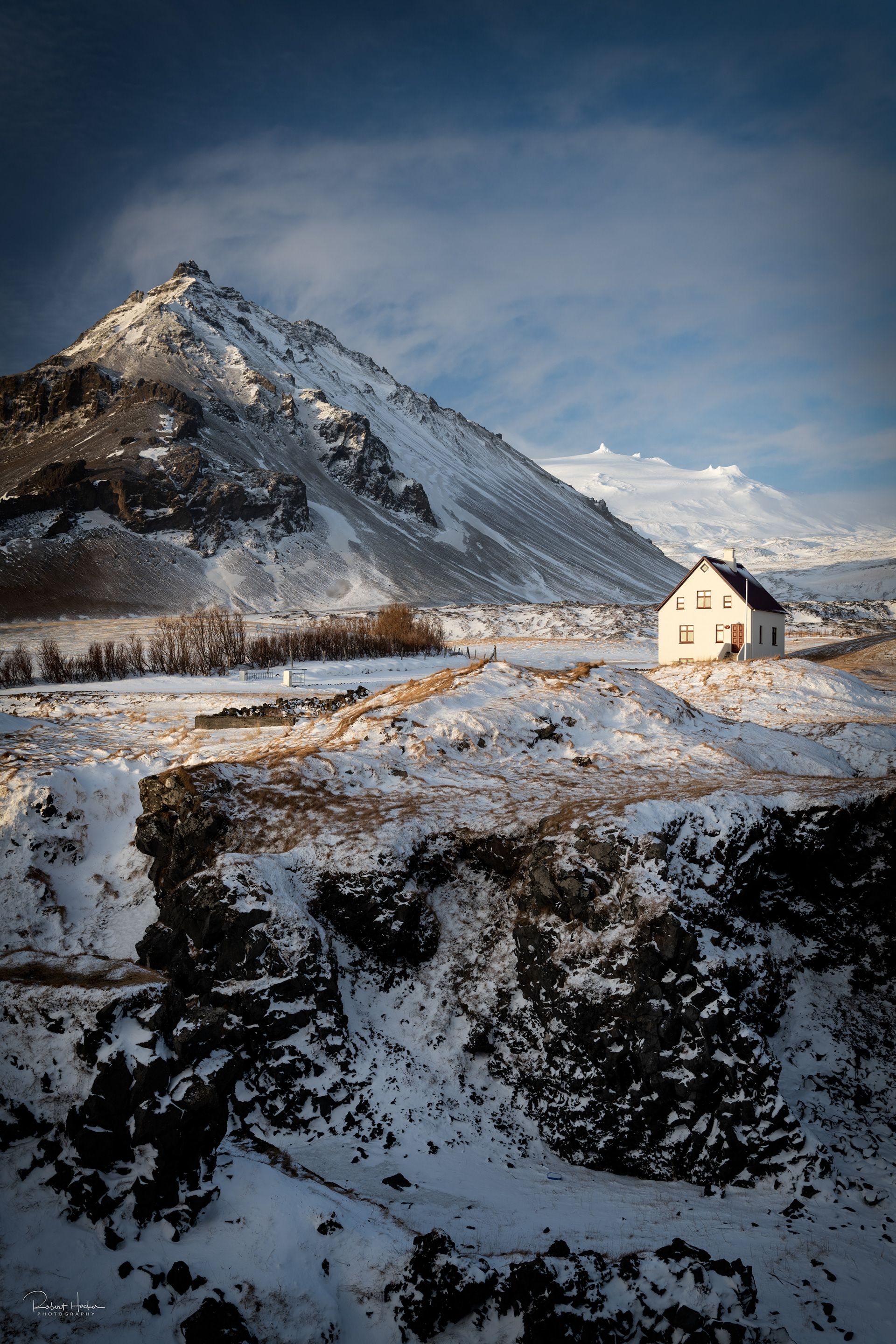 Iconic Icelandic house near the harbor at Arnarstapi
