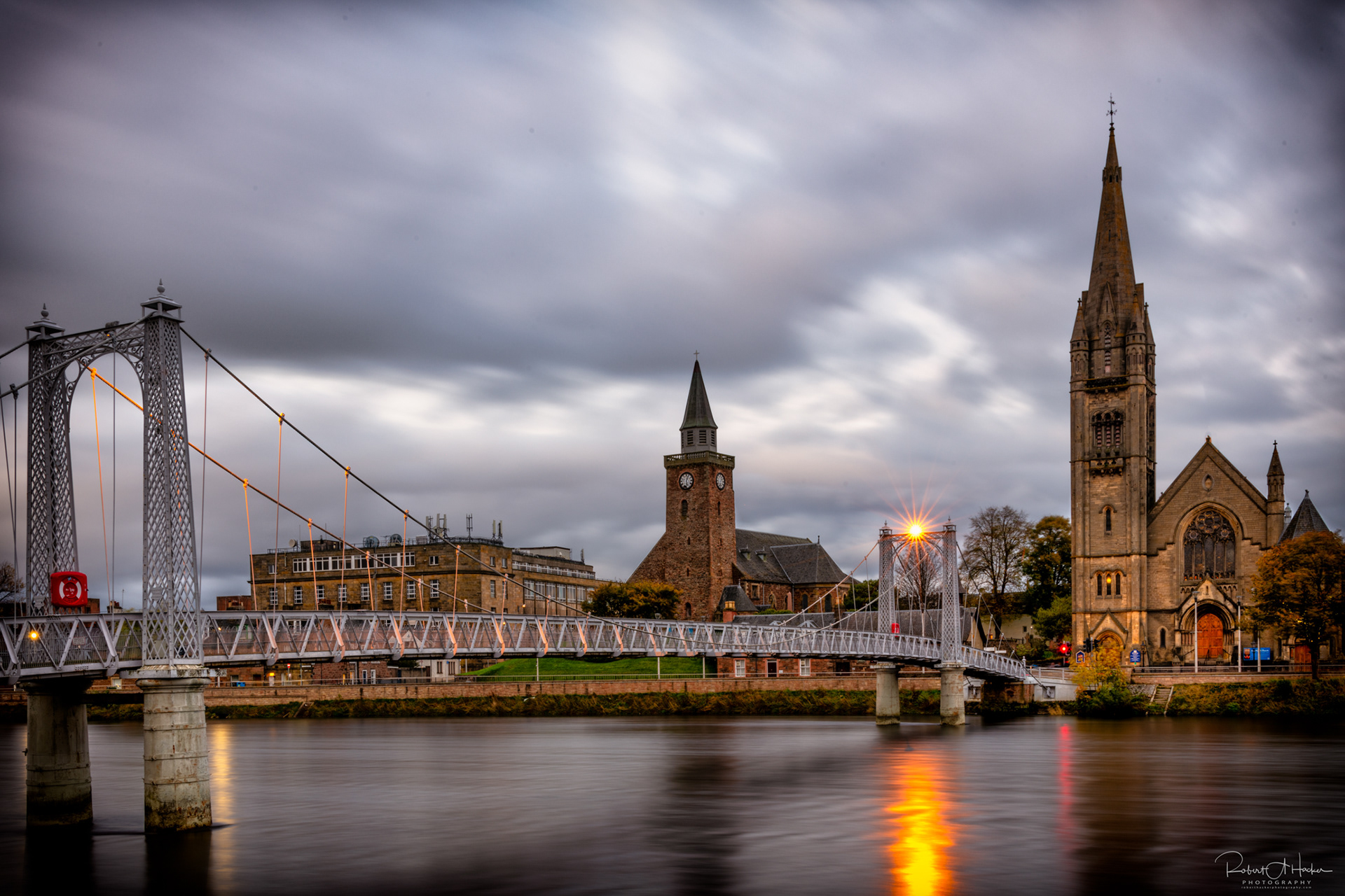 Buildings along the River Ness, Inverness Scotland