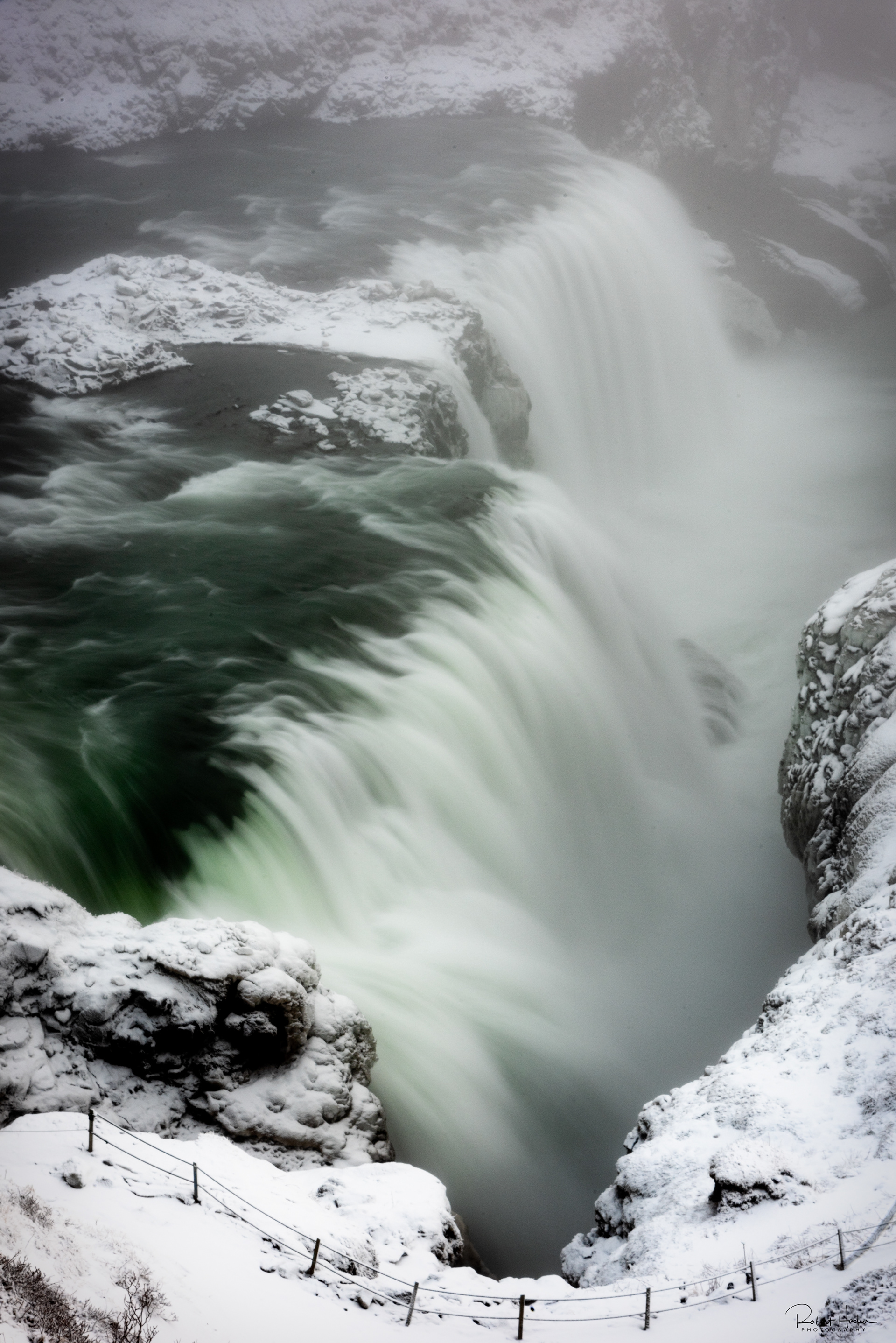 The Hvítá River as it plunges over Gullfoss (Golden Falls)