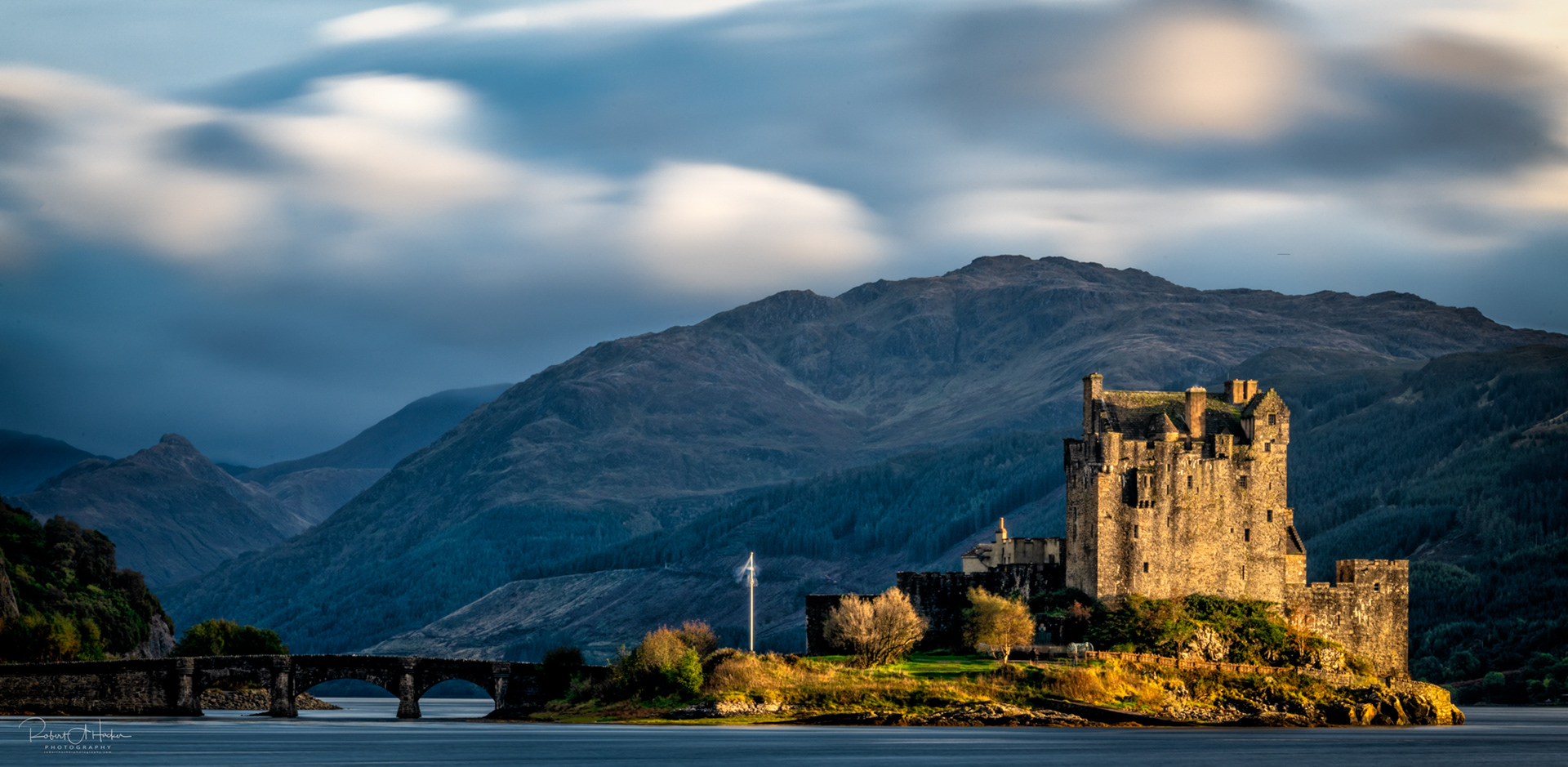 Eilean Donan Castle is on a small tidal island in Loch Dulch in the Western Highlands of Scotland near Dornie.
