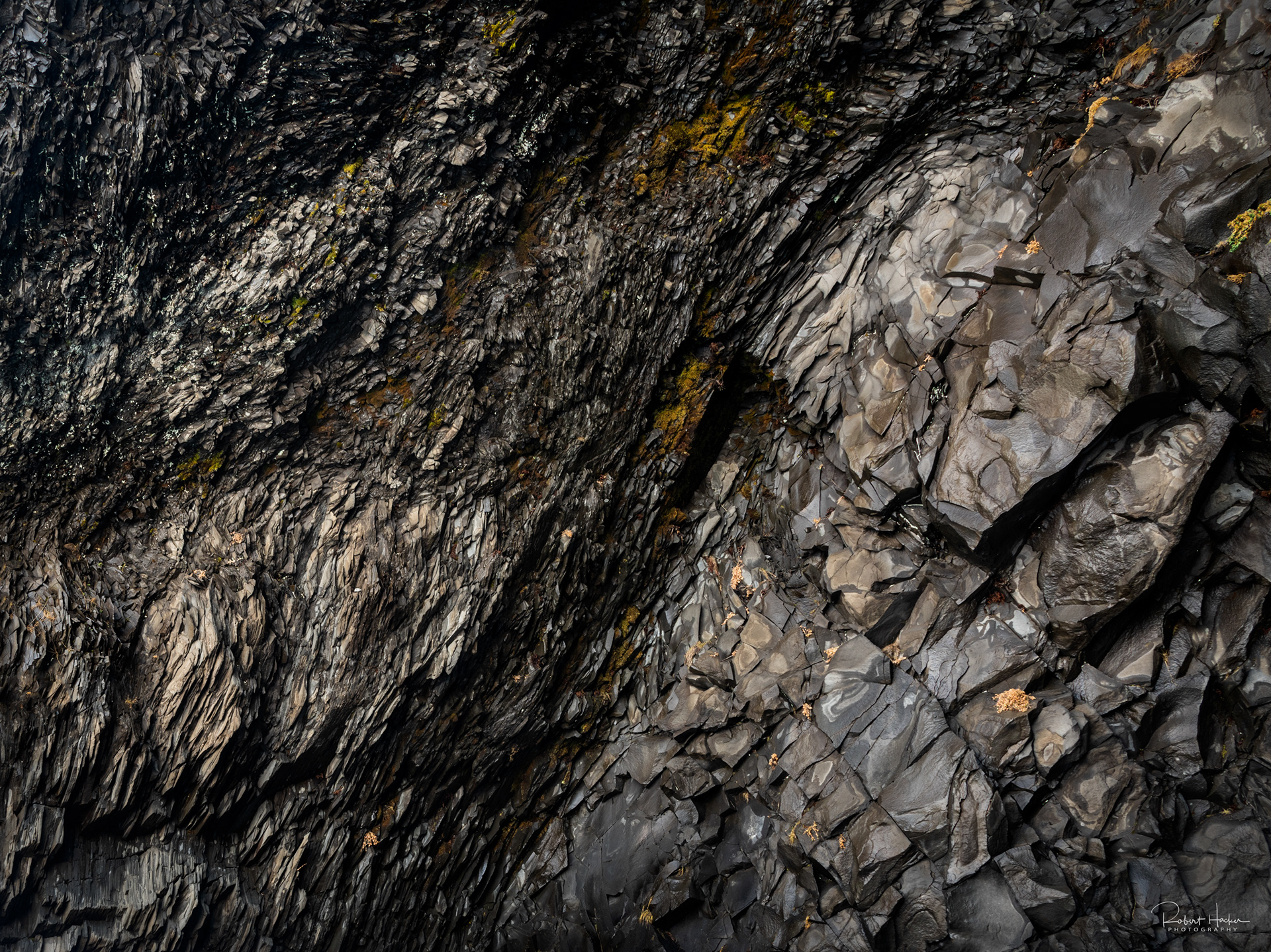 Interior of Hálsanefsheller Cave at Reyniskirkja Beach