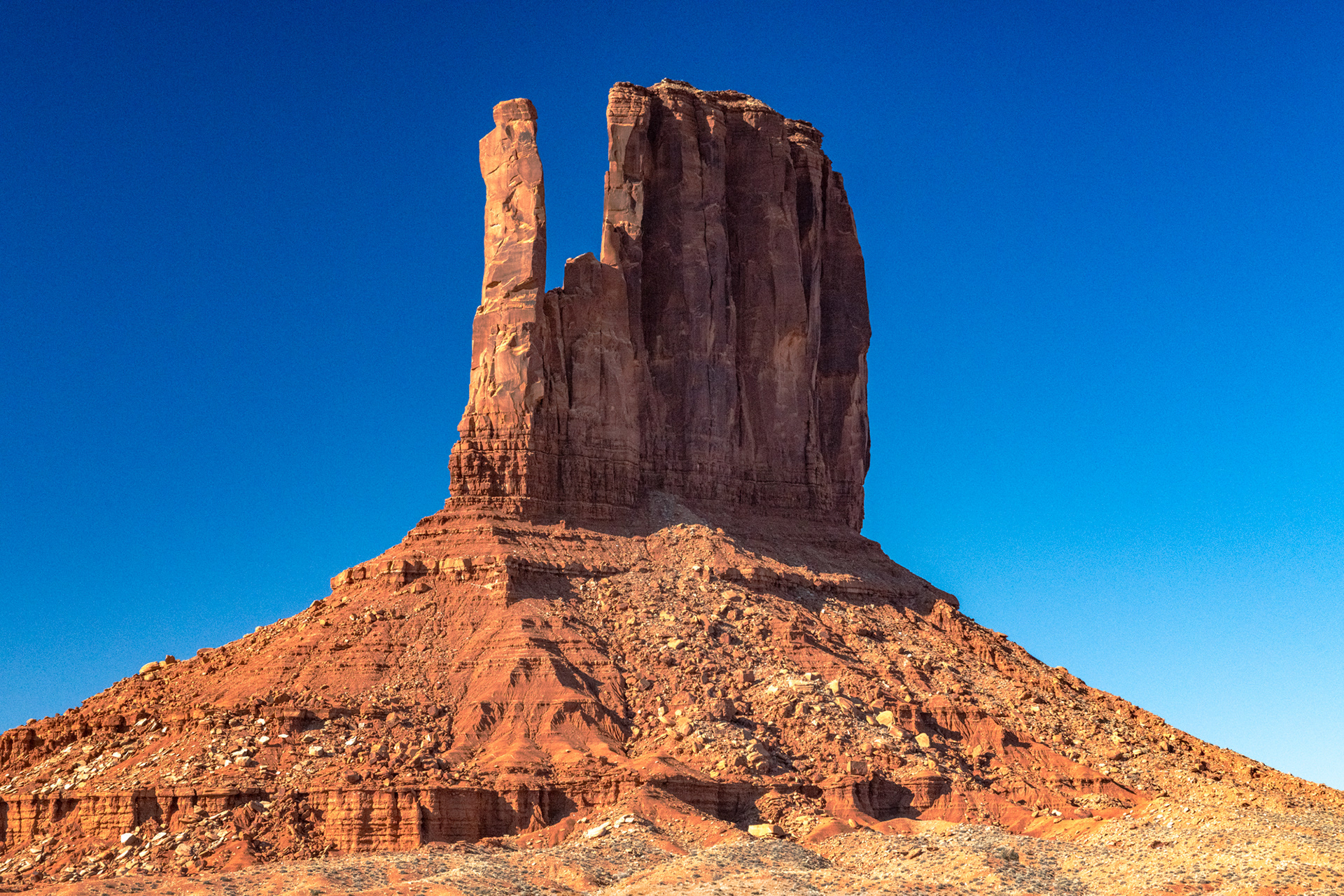 East Mitten, Monument Valley Navajo Tribal Park. Most tourists don't get this view. Our group was able to get there with native guides.