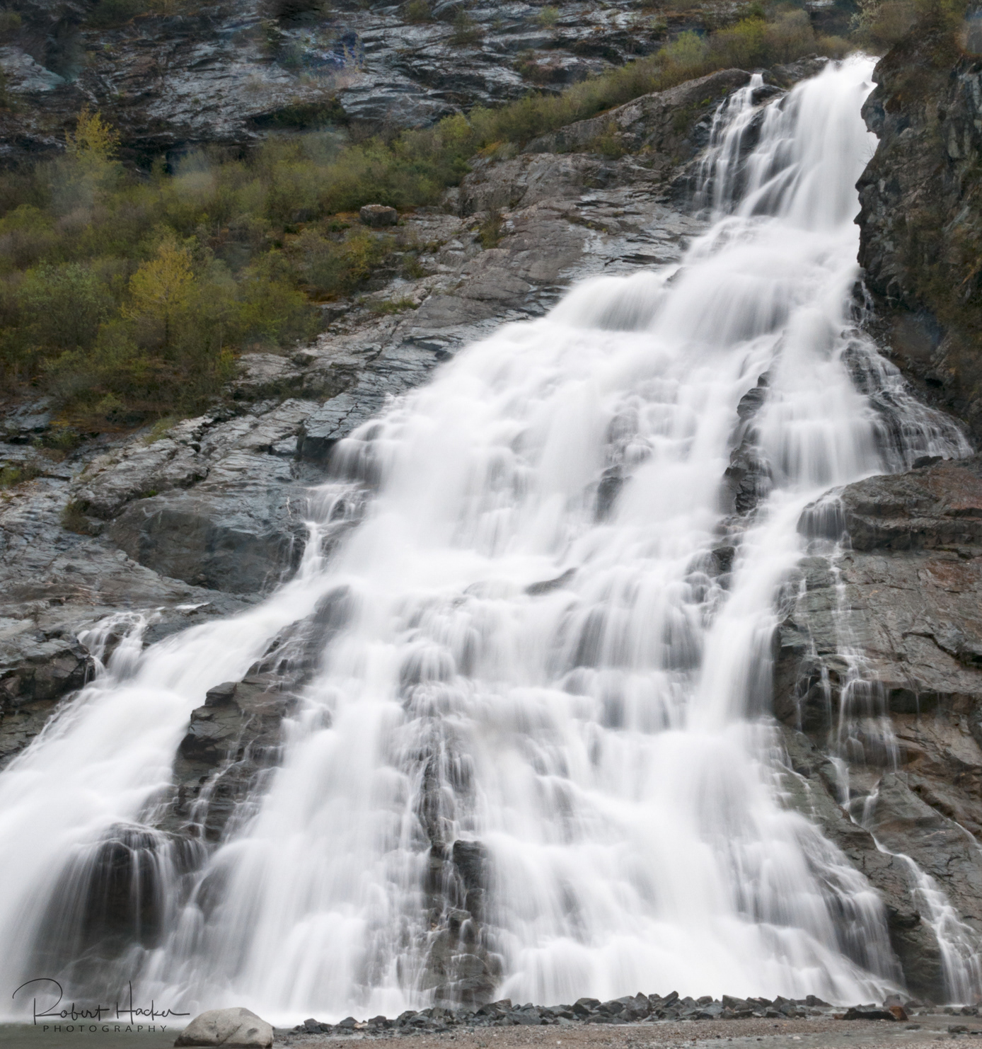 Nugget Falls adjacent to the Mendenhall Glacier, Juneau, AK