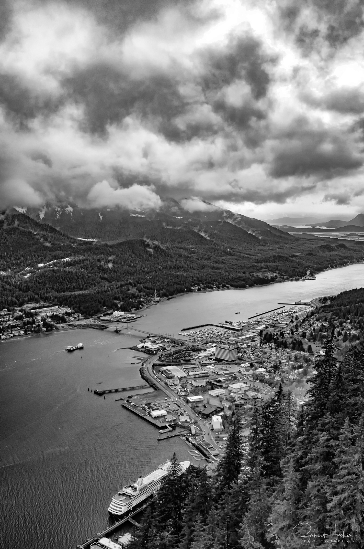 View of Juneau, AK from atop Mount Roberts Tramway