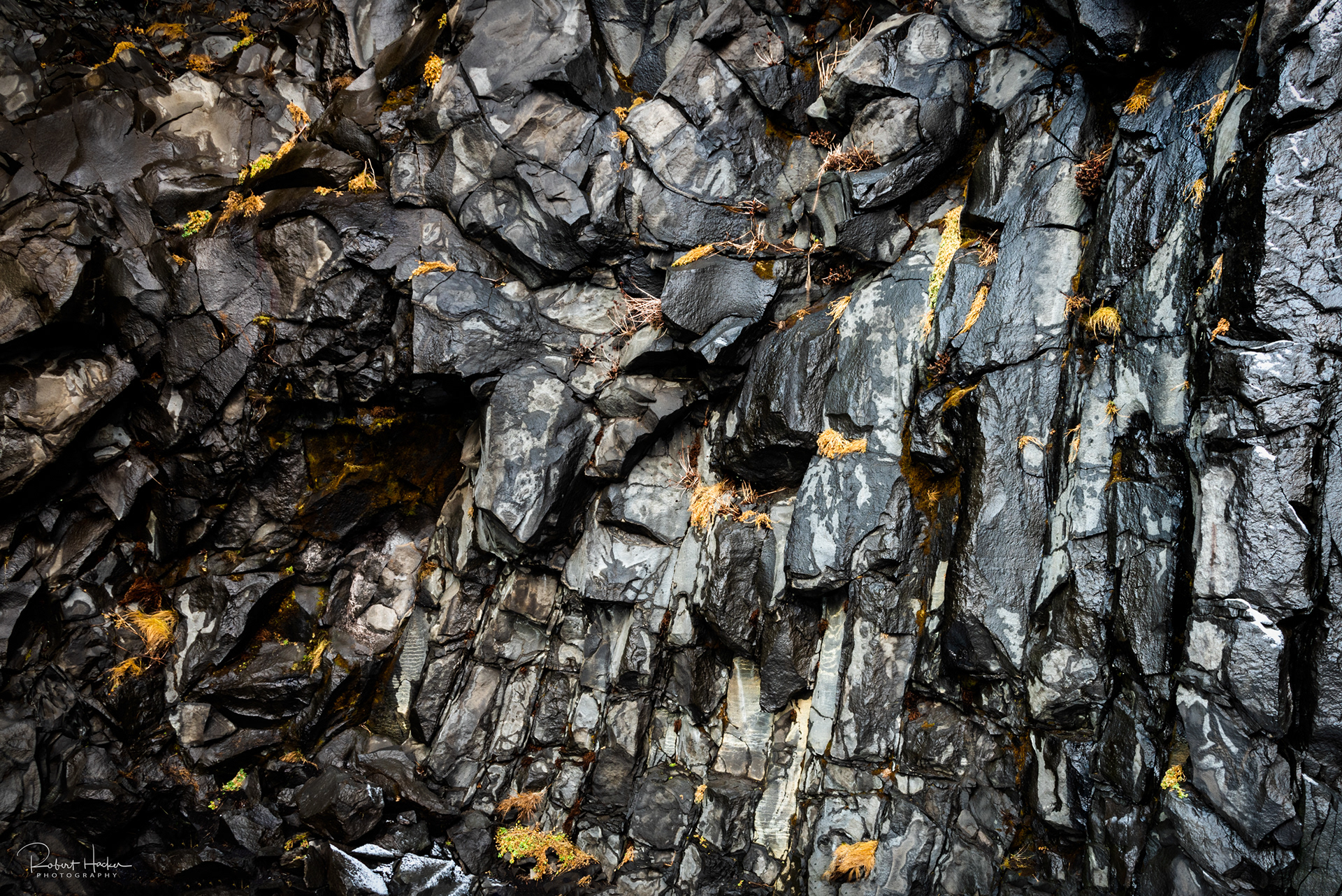 Interior of Hálsanefsheller Cave at Reyniskirkja Beach