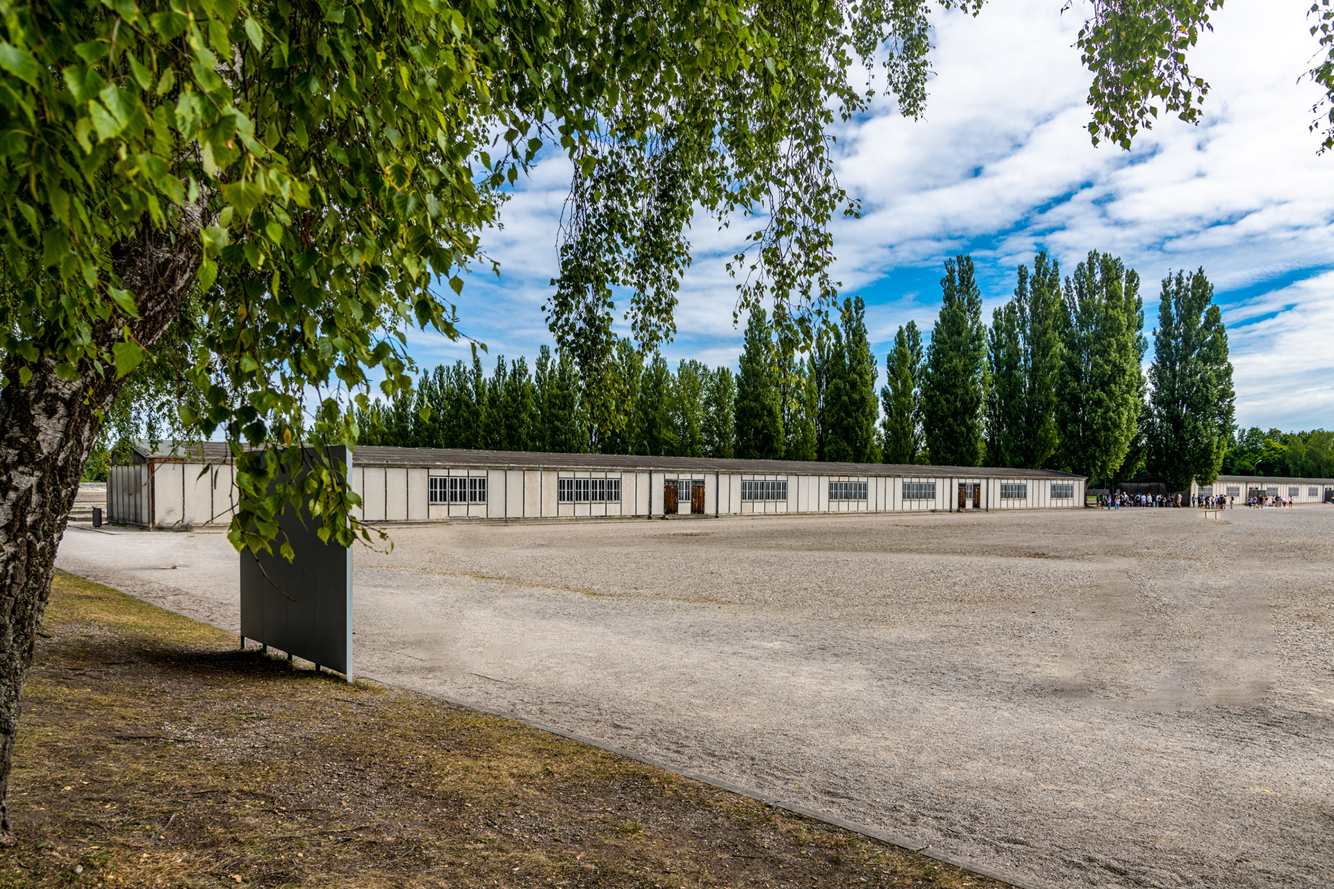The parade/assembly grounds for the camp's prisoners