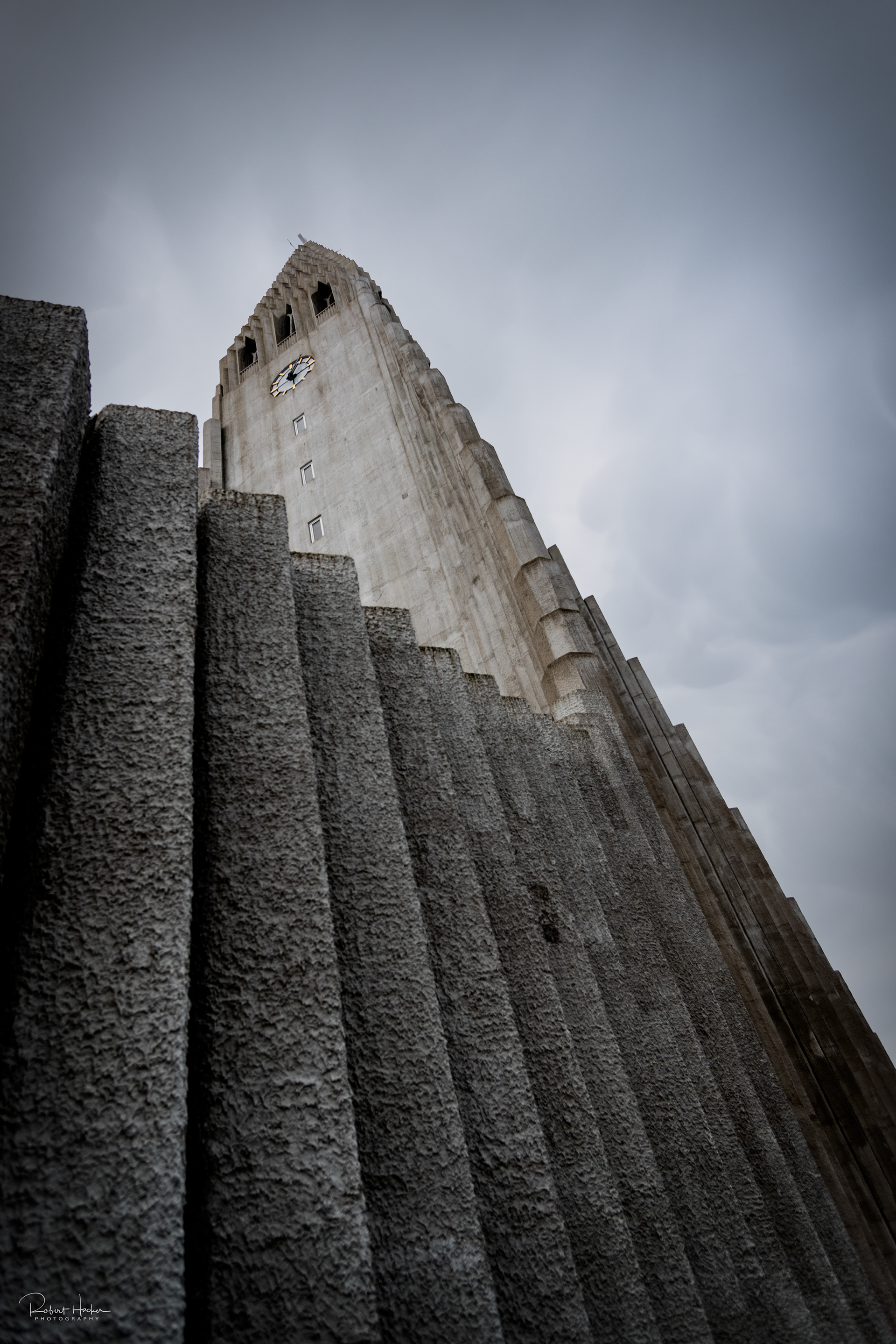 Façade of the Hallgrimskirkja, a Lutheran church in Reykjavik,