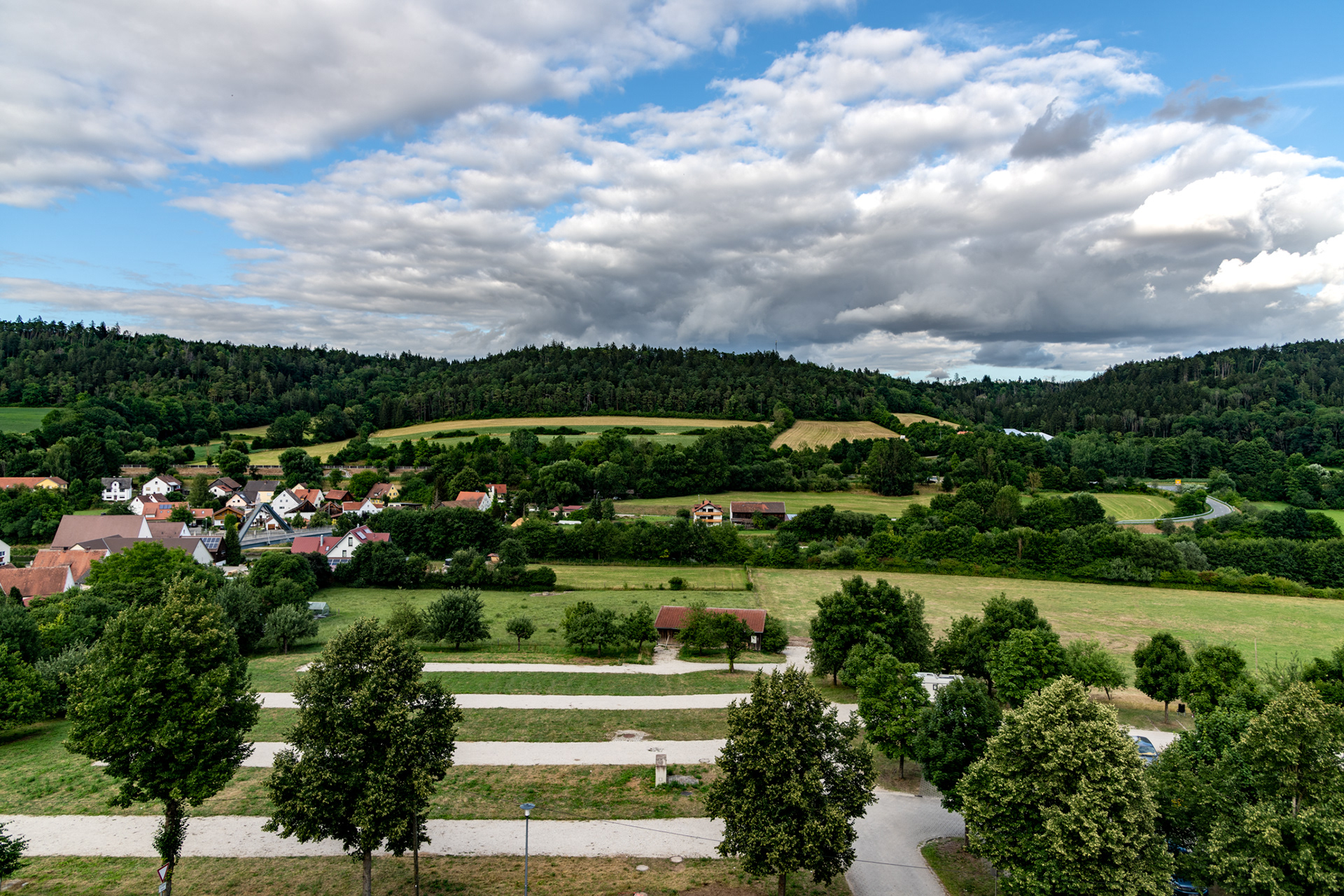 View from our room on the uppermost floor of the abbey guest house.