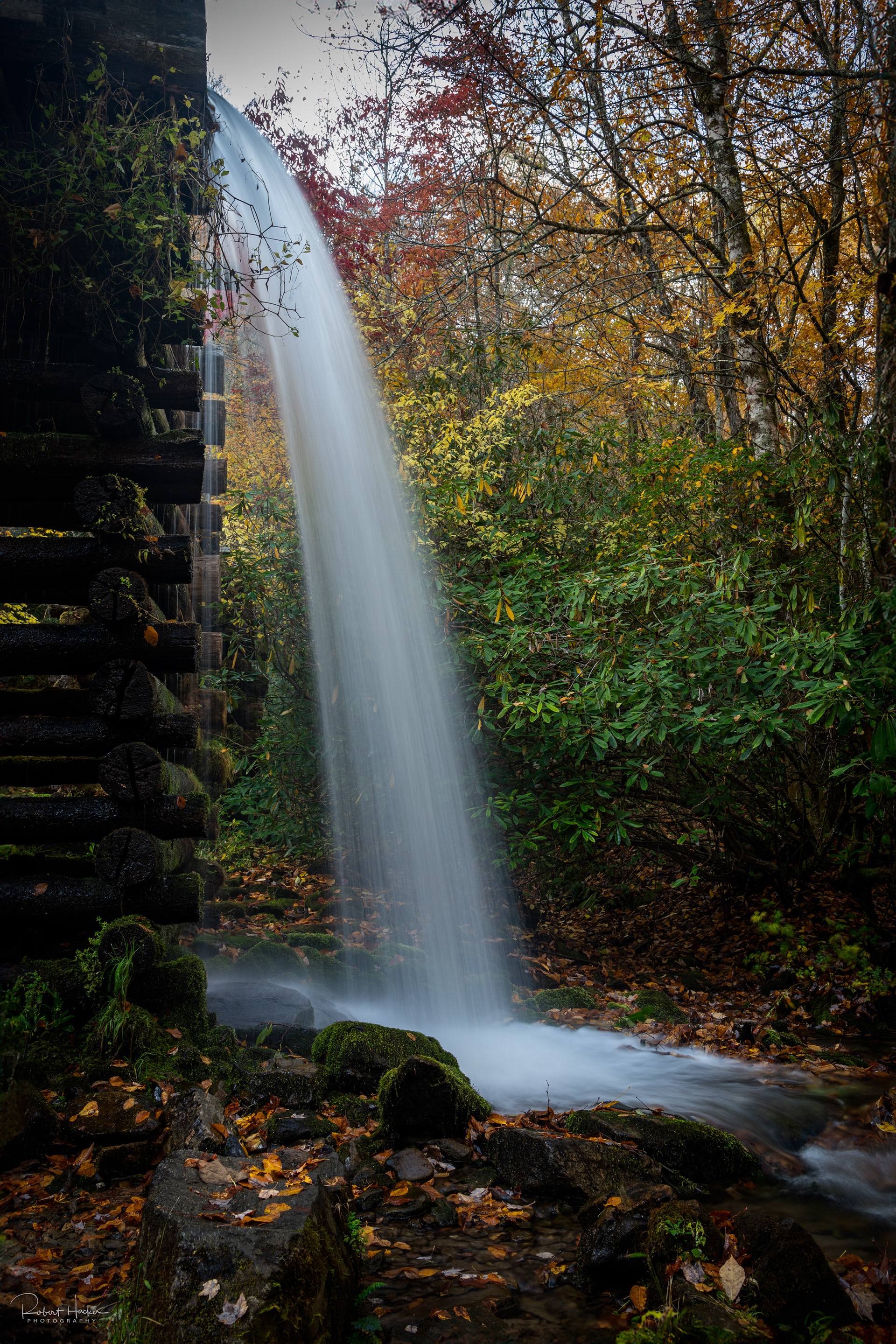 Overflow at the Mingus Mill flume, Great Smoky Mountains National Park
