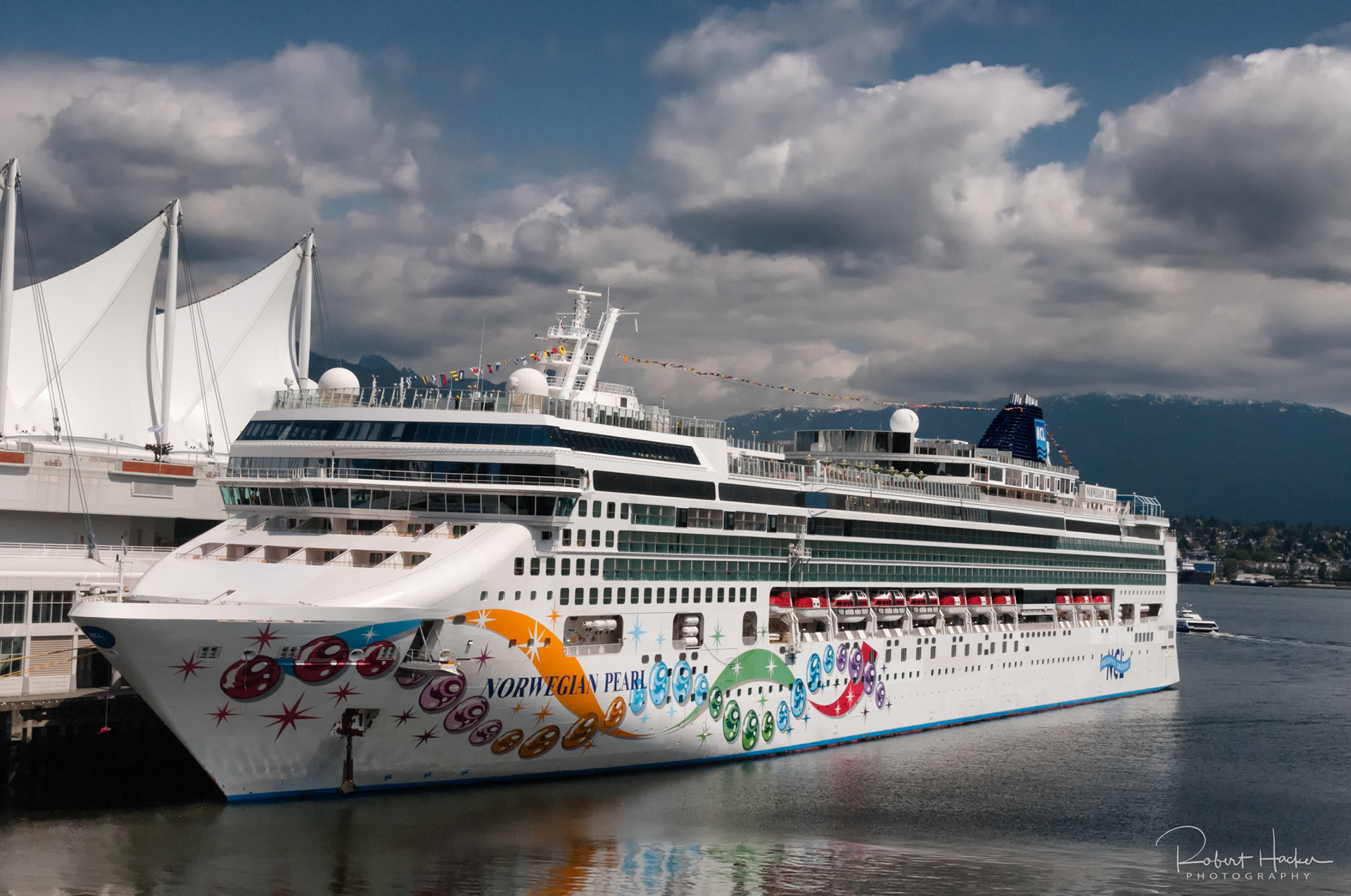 Our cruise ship...The Norwegian Pearl at the dock in Vancouver, BC, Canada