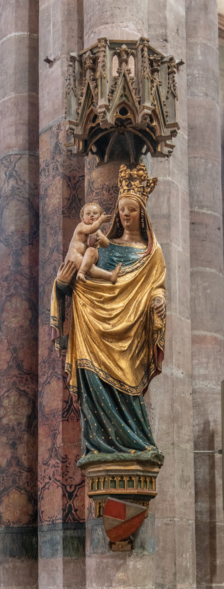 Statue of Madonna and child in St Sebald Church