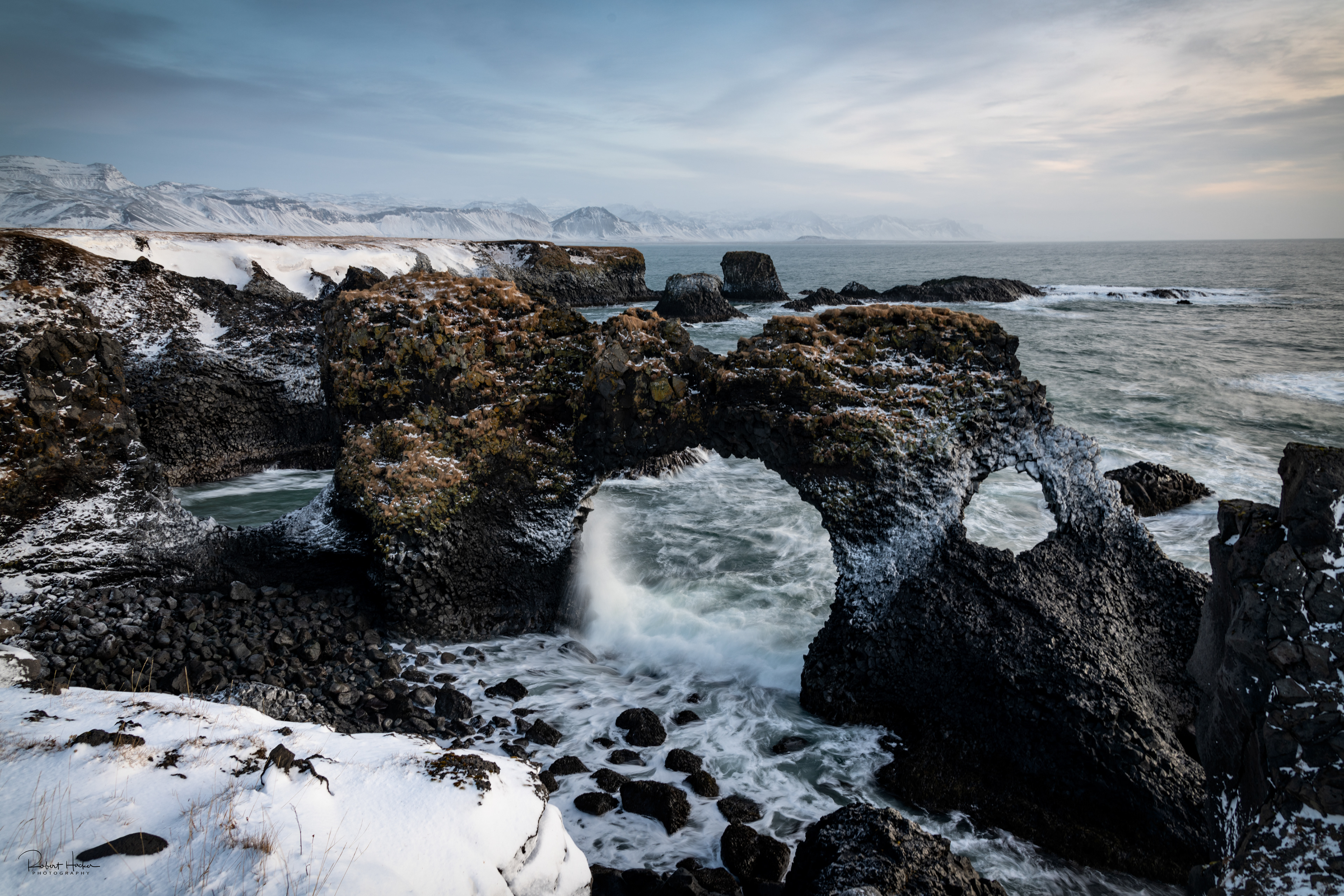 Gatklettur (Arch Rock) at Arnarstapi in western Iceland
