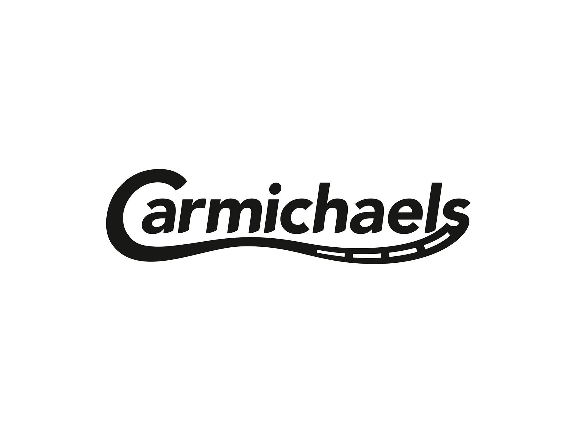 Black and white version of the Carmichaels brand logo.
