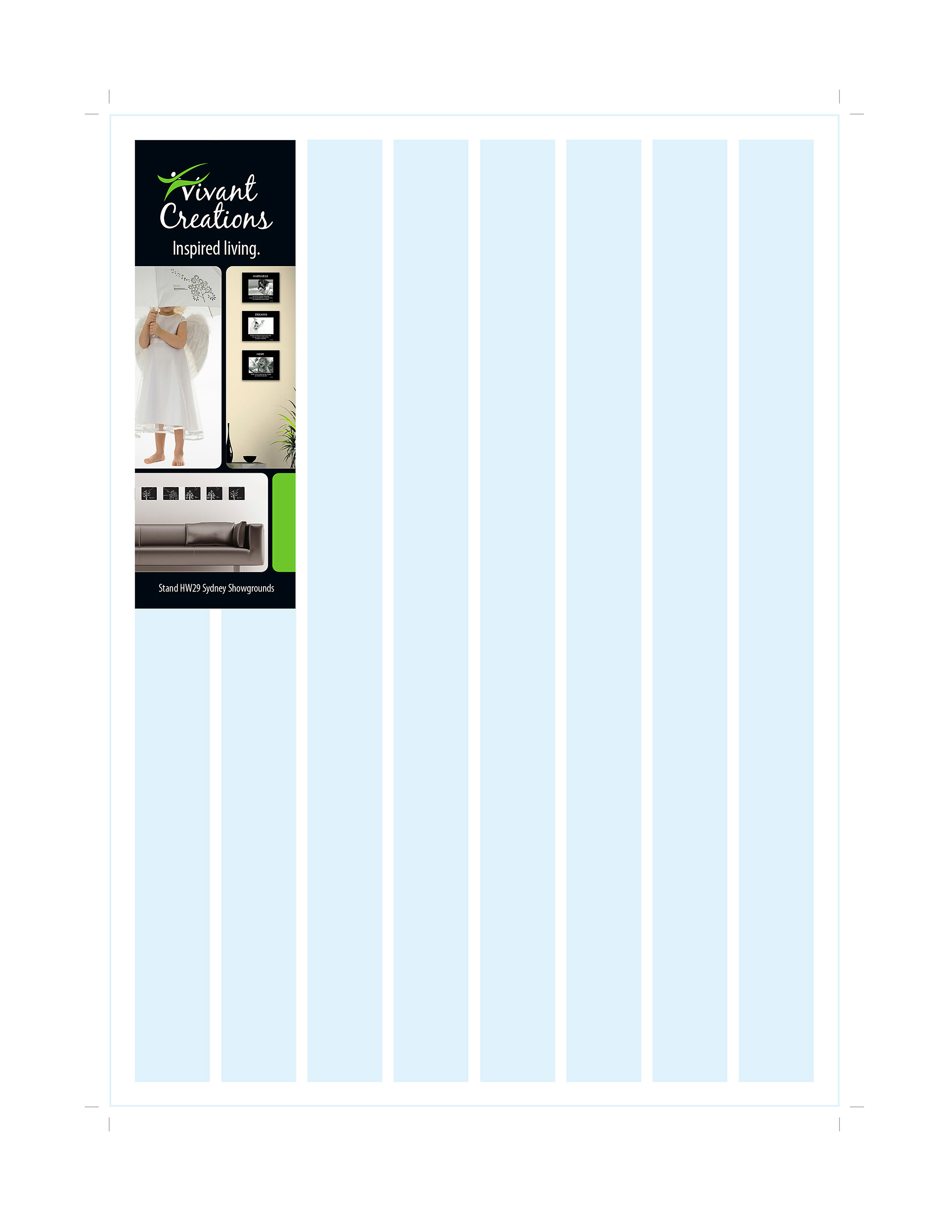 Eighth page Vivant creations ad in place on the publication grid.