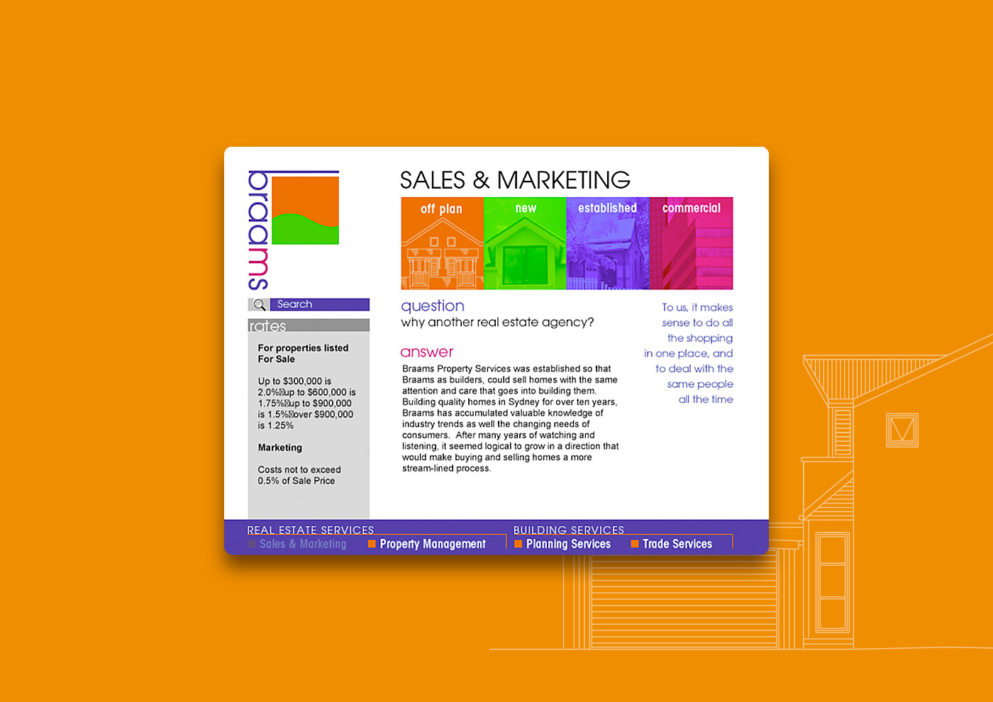 Sales and Marketing web page design.