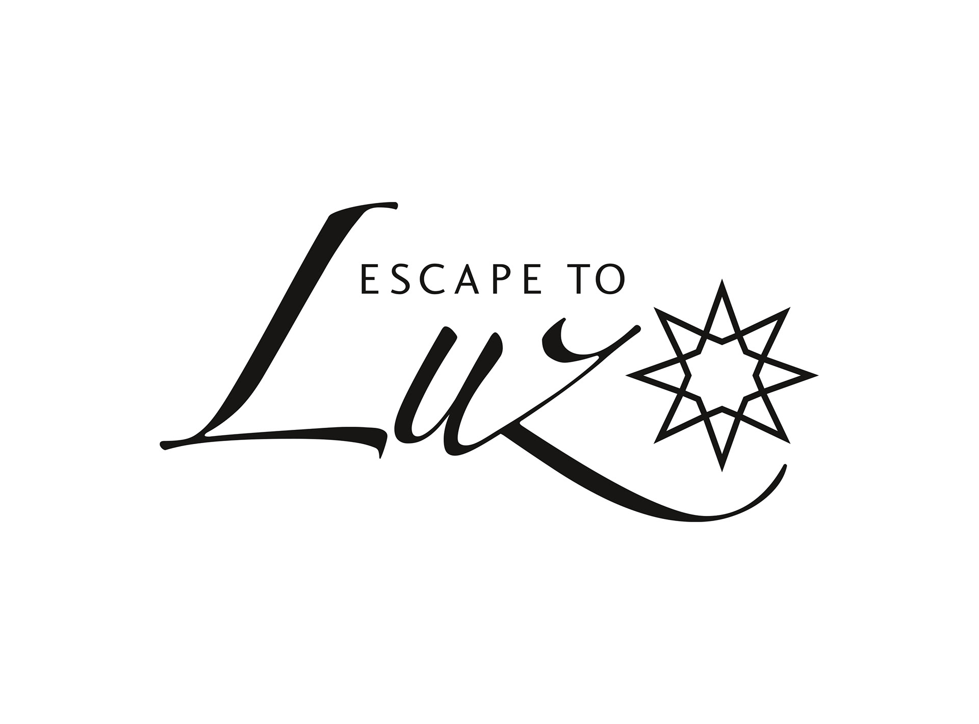 Escape to Luz black and white logo.