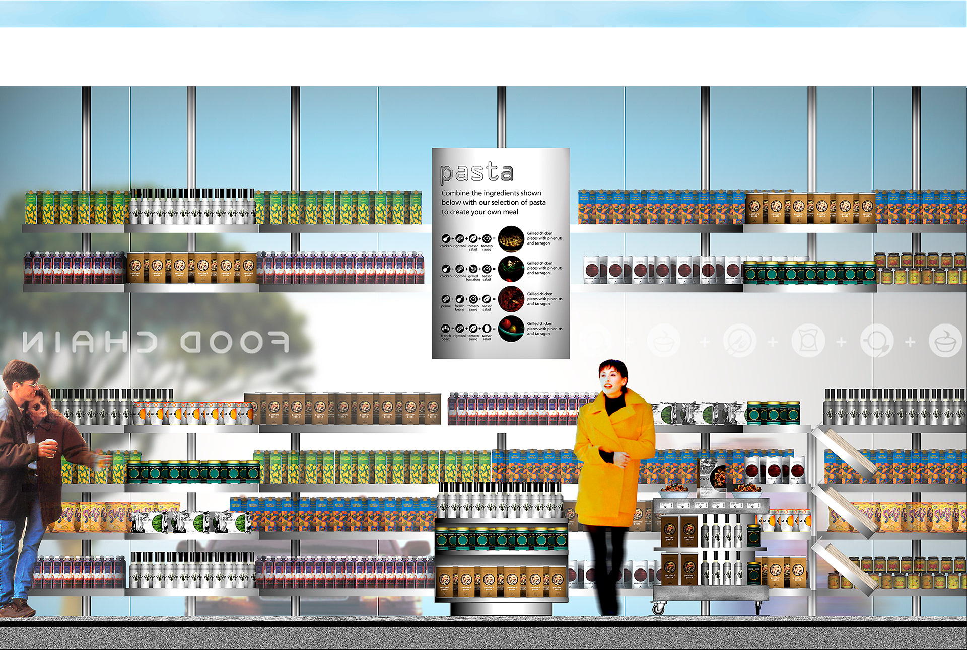 Render of store front retail project.