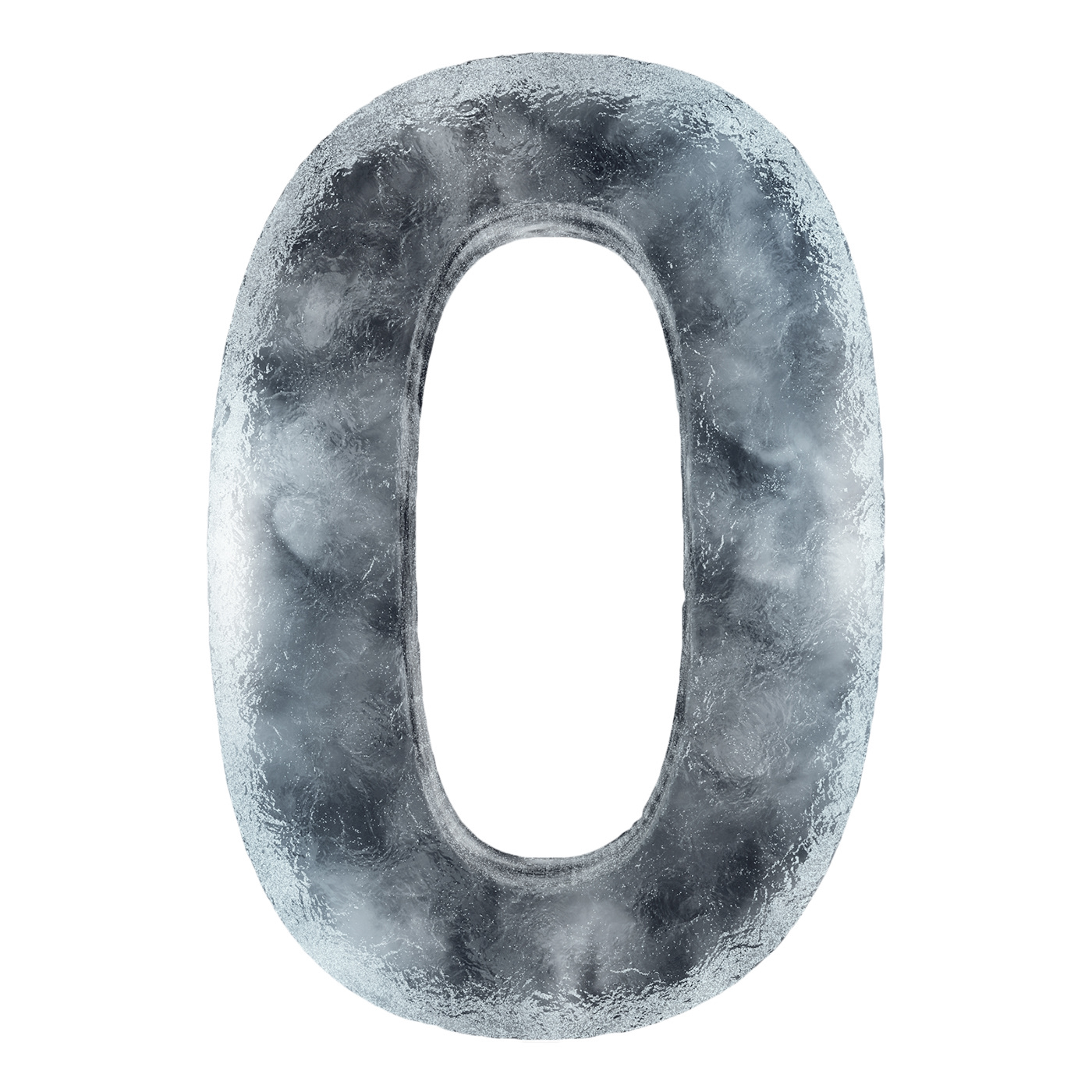 Stock image of ice in O shape.