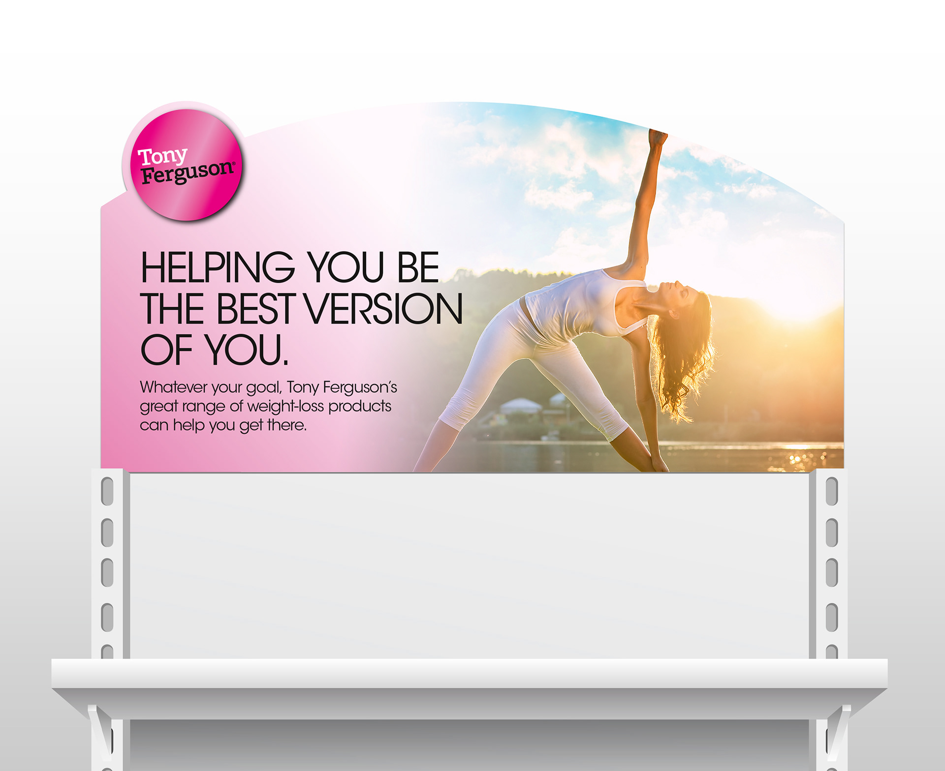 End-shelf Header Card for a Tony Ferguson lifestyle promotion.