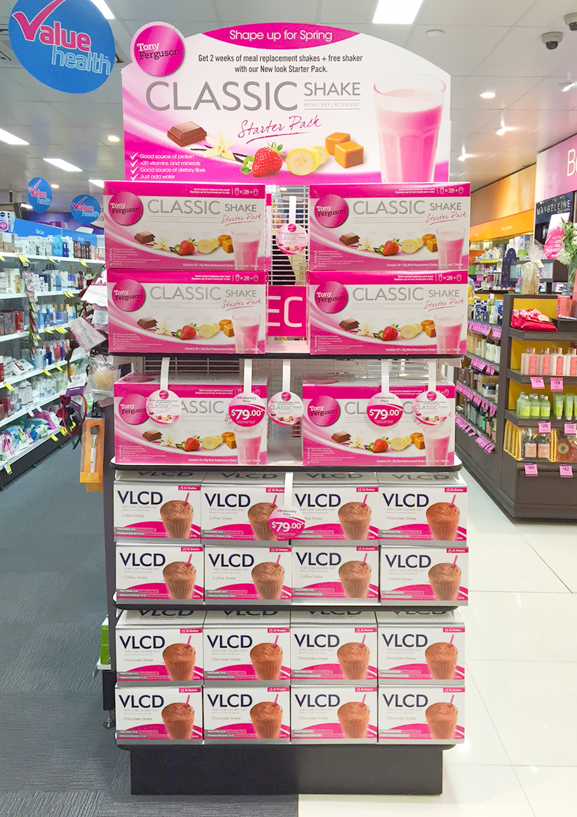 In-store end-shelf Tony Ferguson product display.