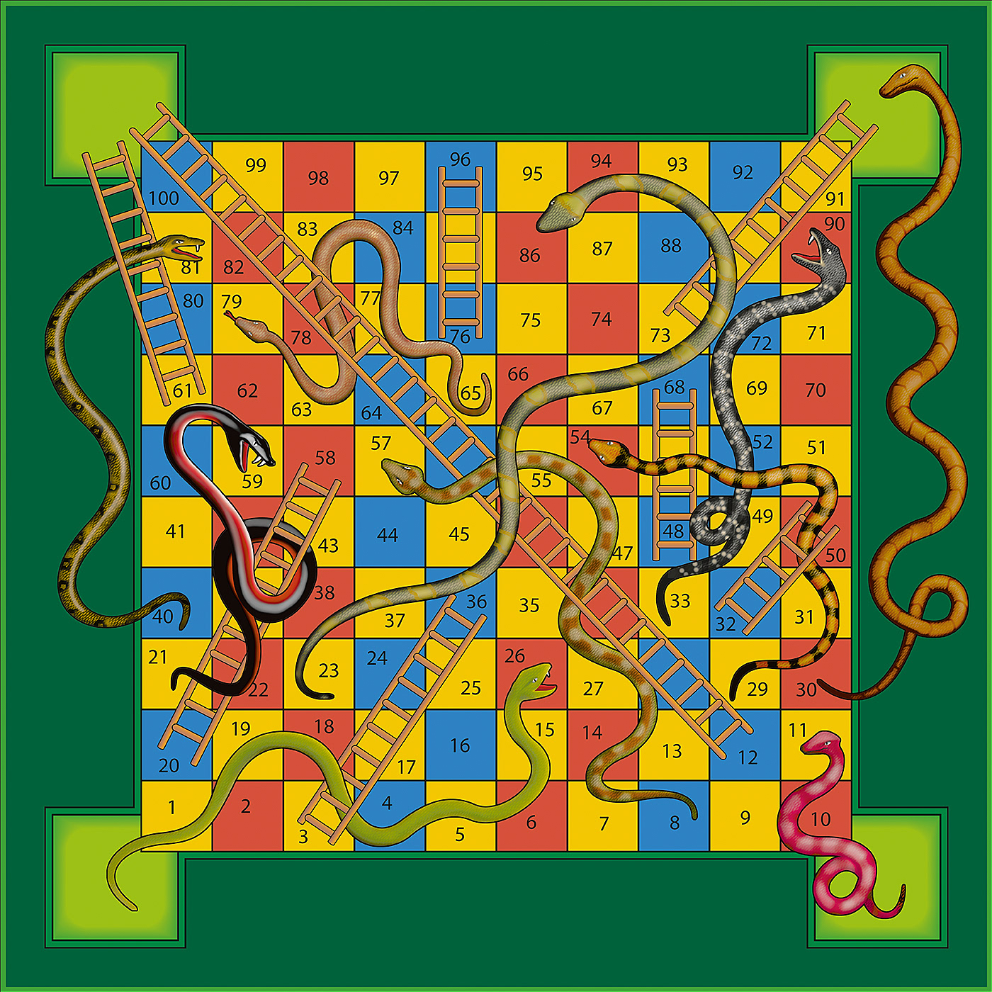 Snakes and ladders board game.