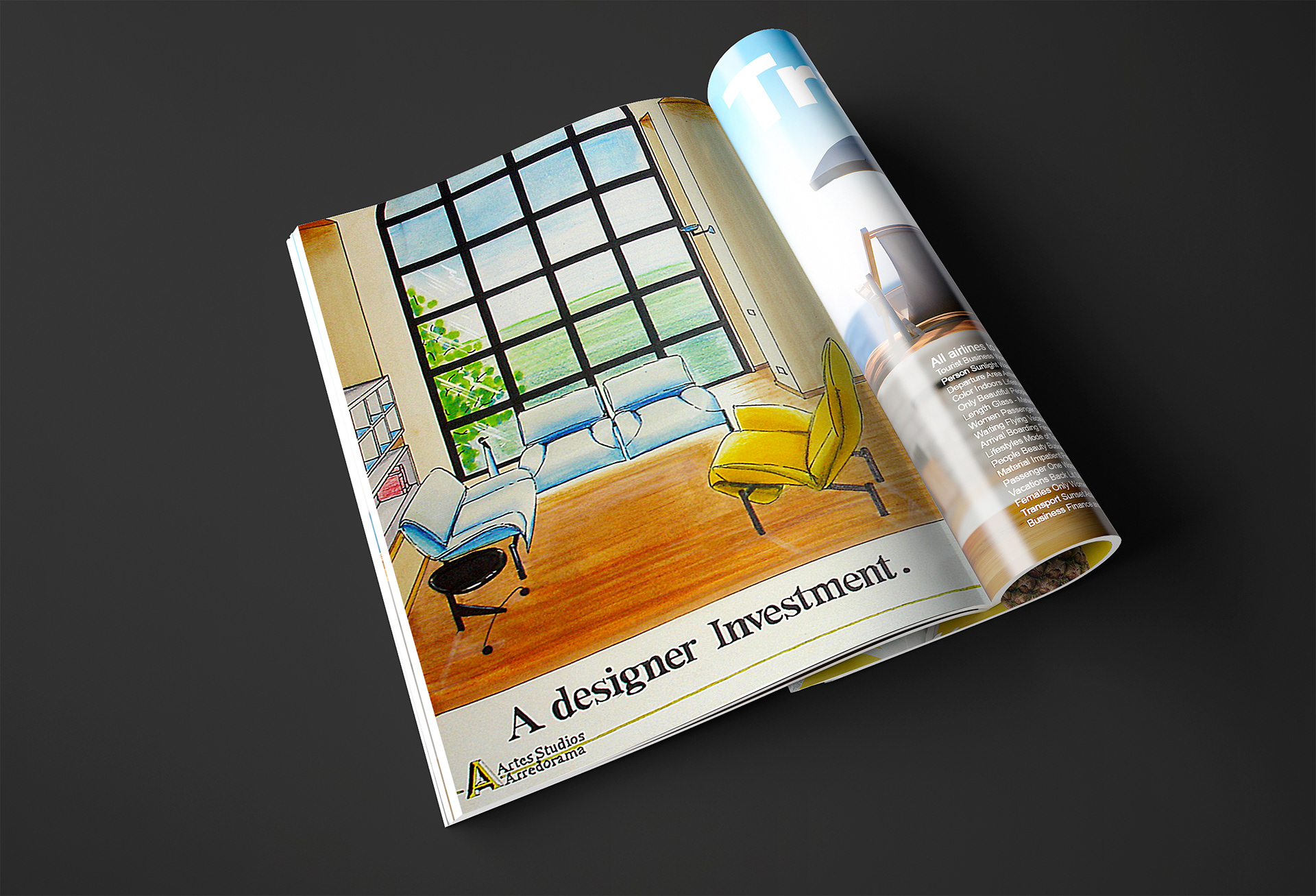Single page magazine ad design. 