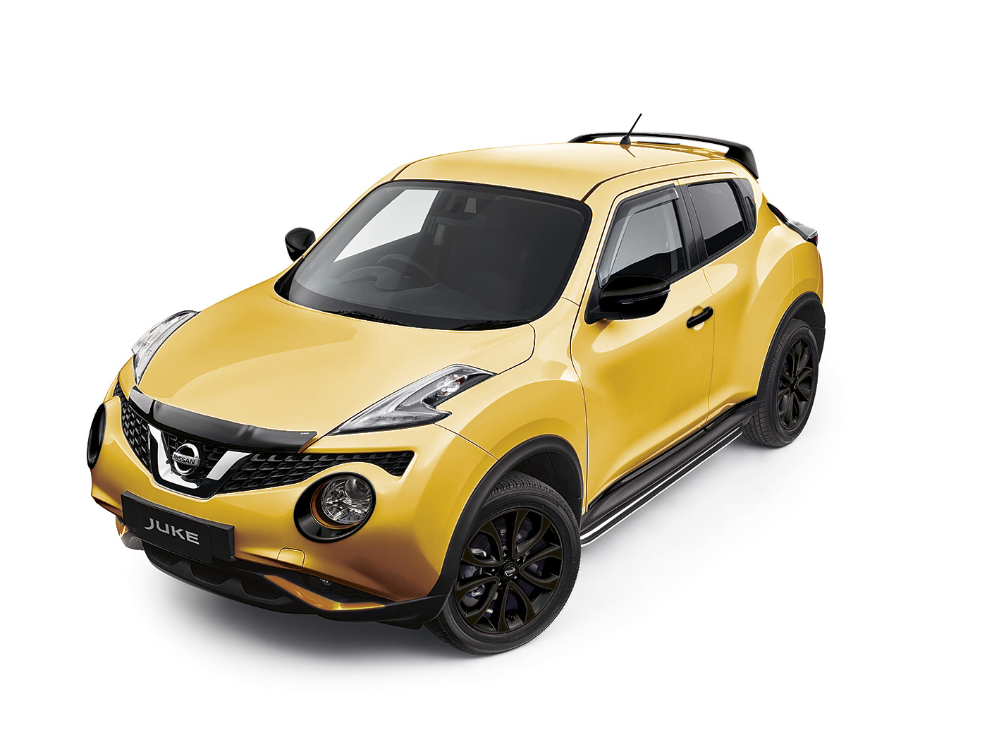 Retouched yellow Nissan Juke car.