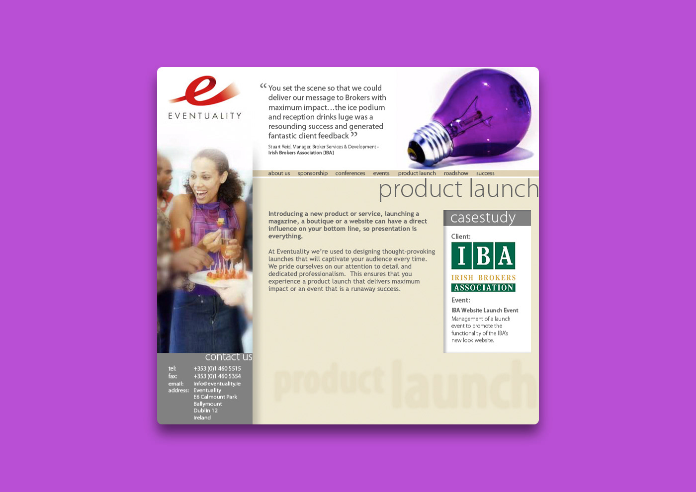 Product launch landing page.