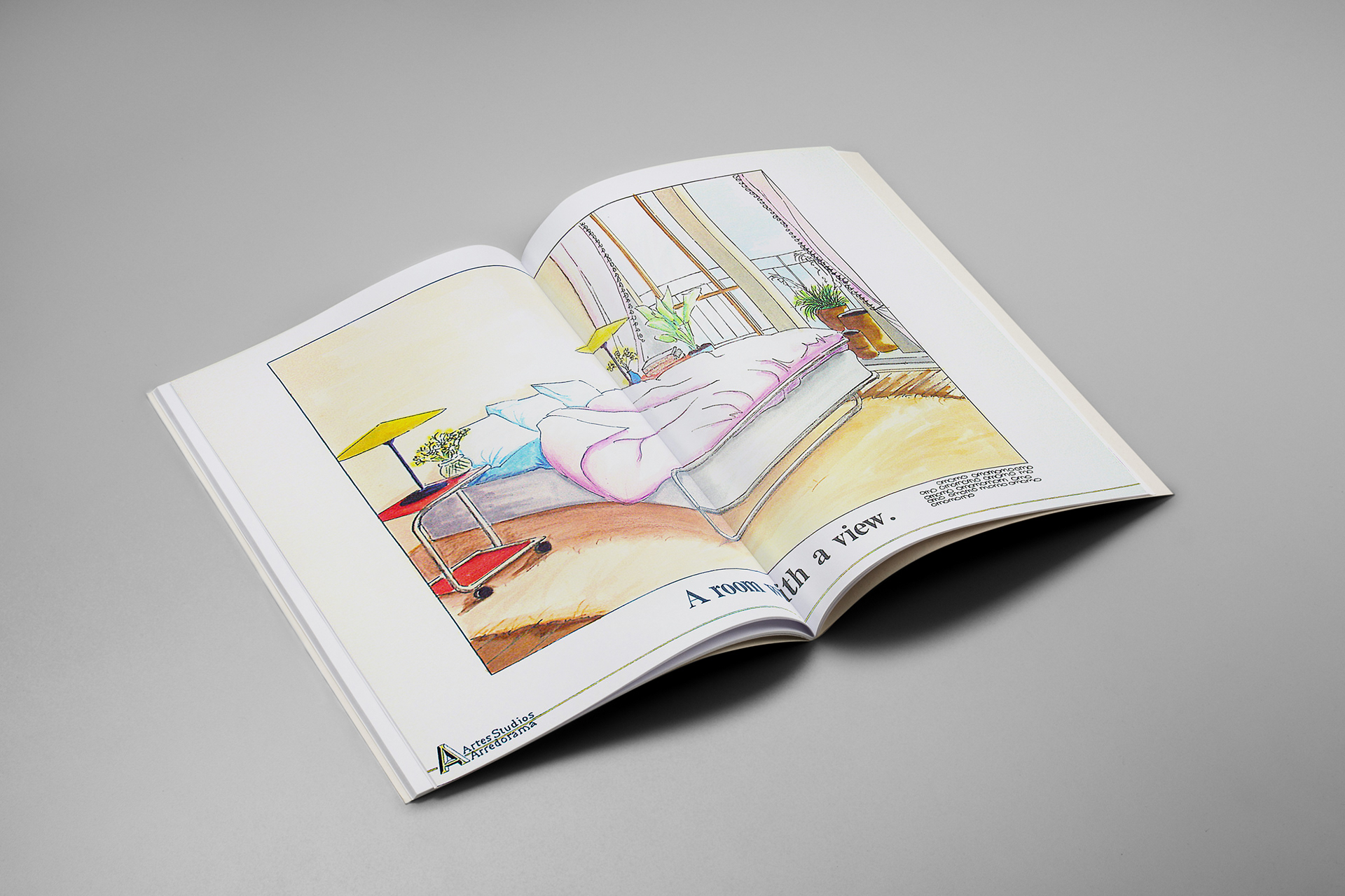 Double page magazine ad design.