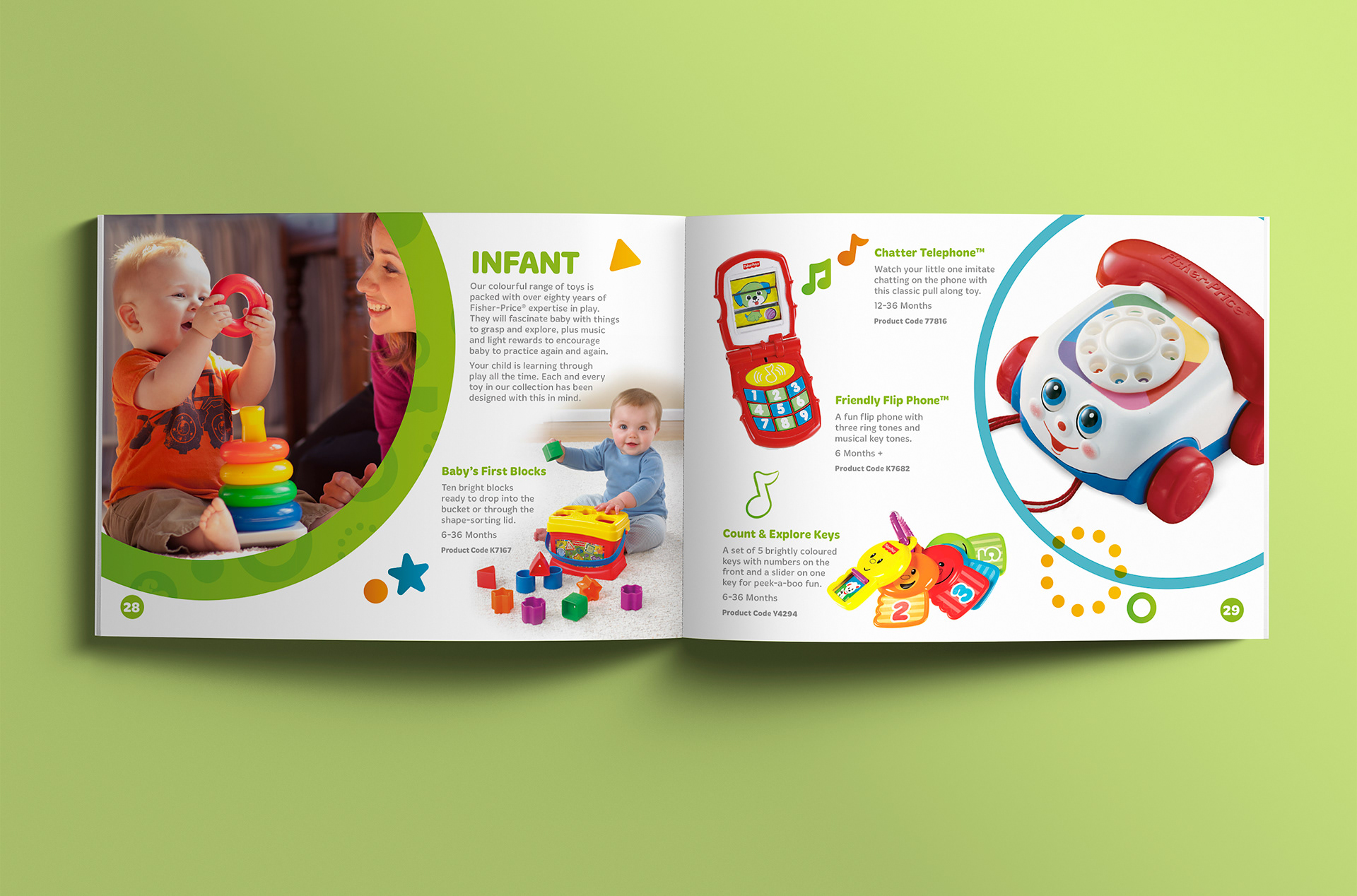 Infant section starting page spread.