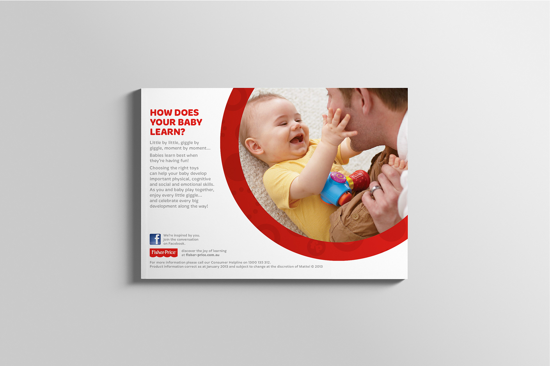 Back page with branded emotive image and marketing copy.