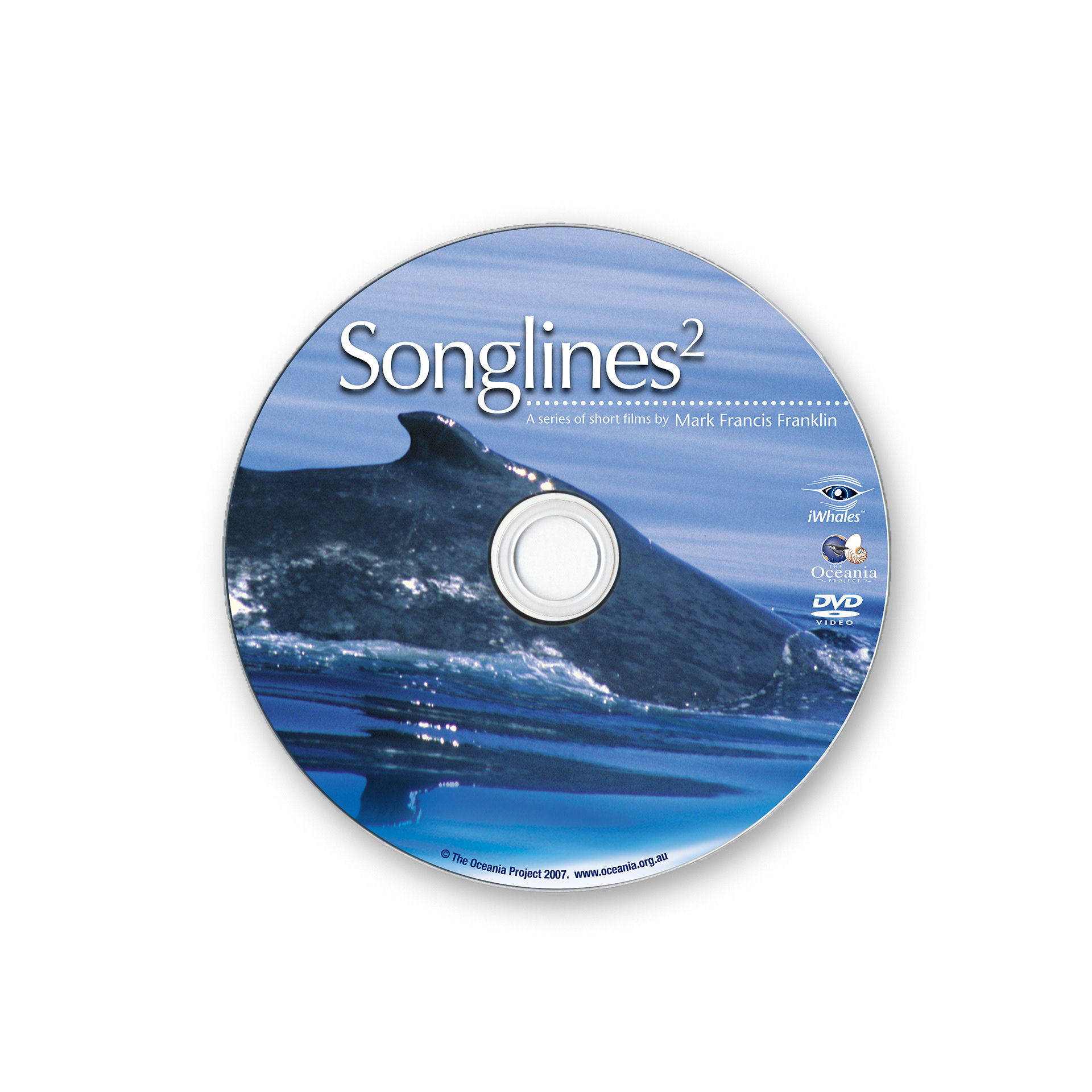 Songlines 2 DVD Video disc with title and Humpback dorsal image in background.