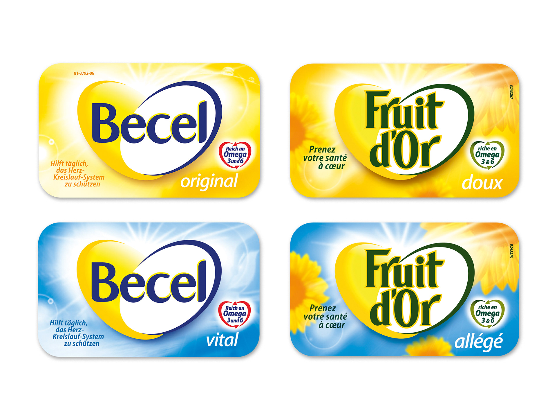 German and French Flora lid artworks.