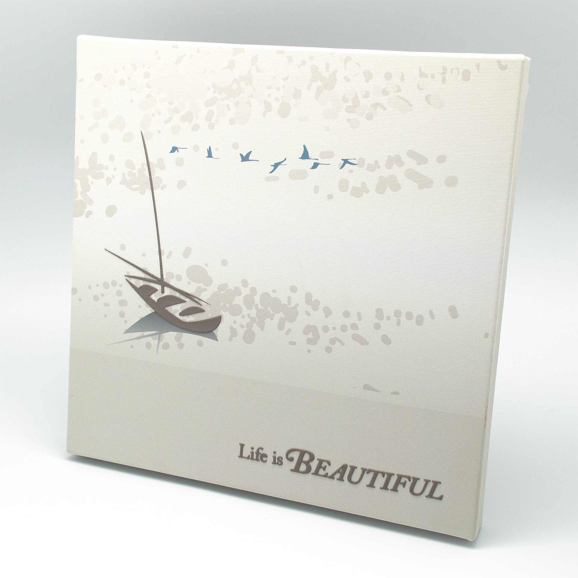 Beautiful - type and illustration composition on square canvas.