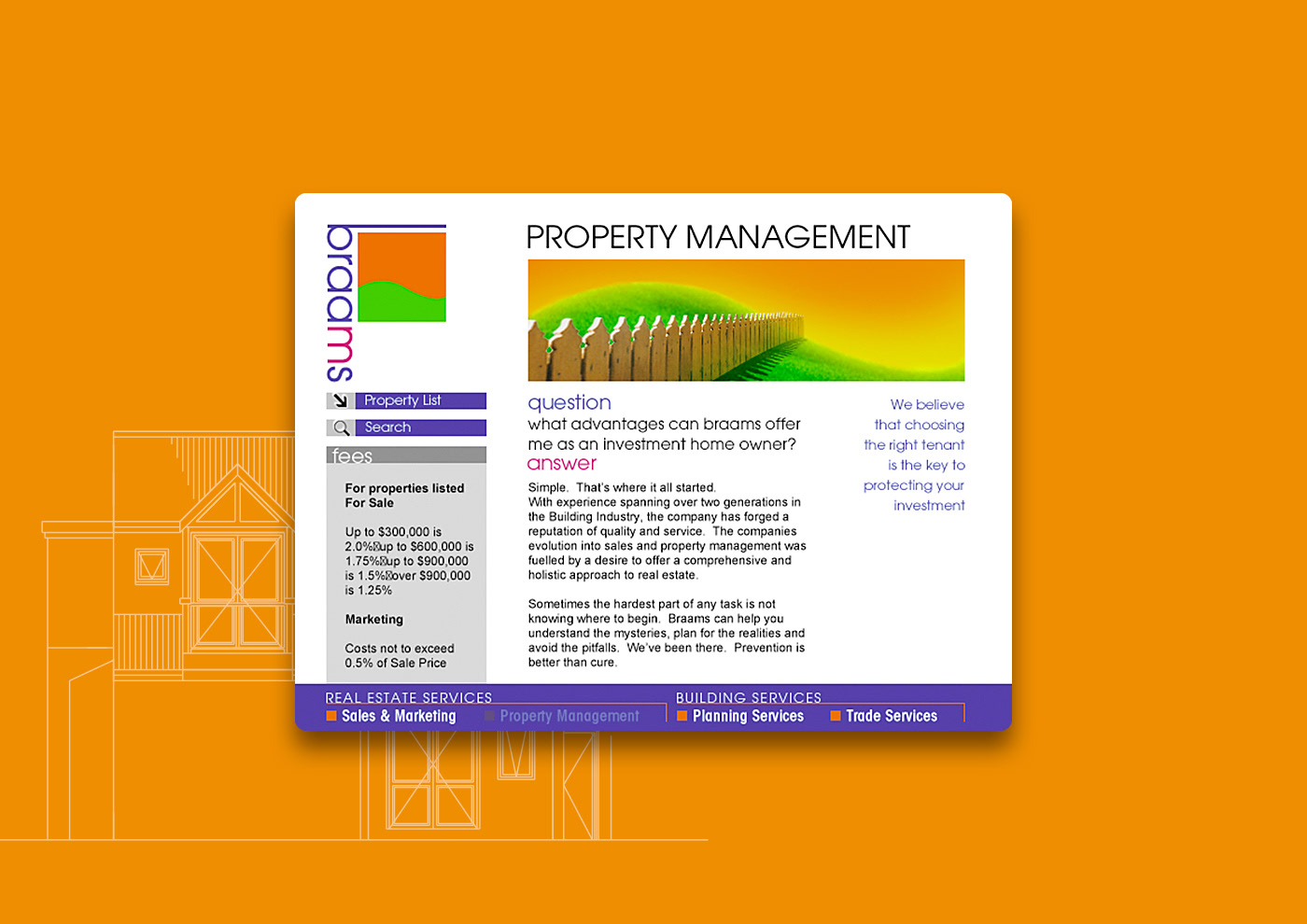 Property Management web page design.